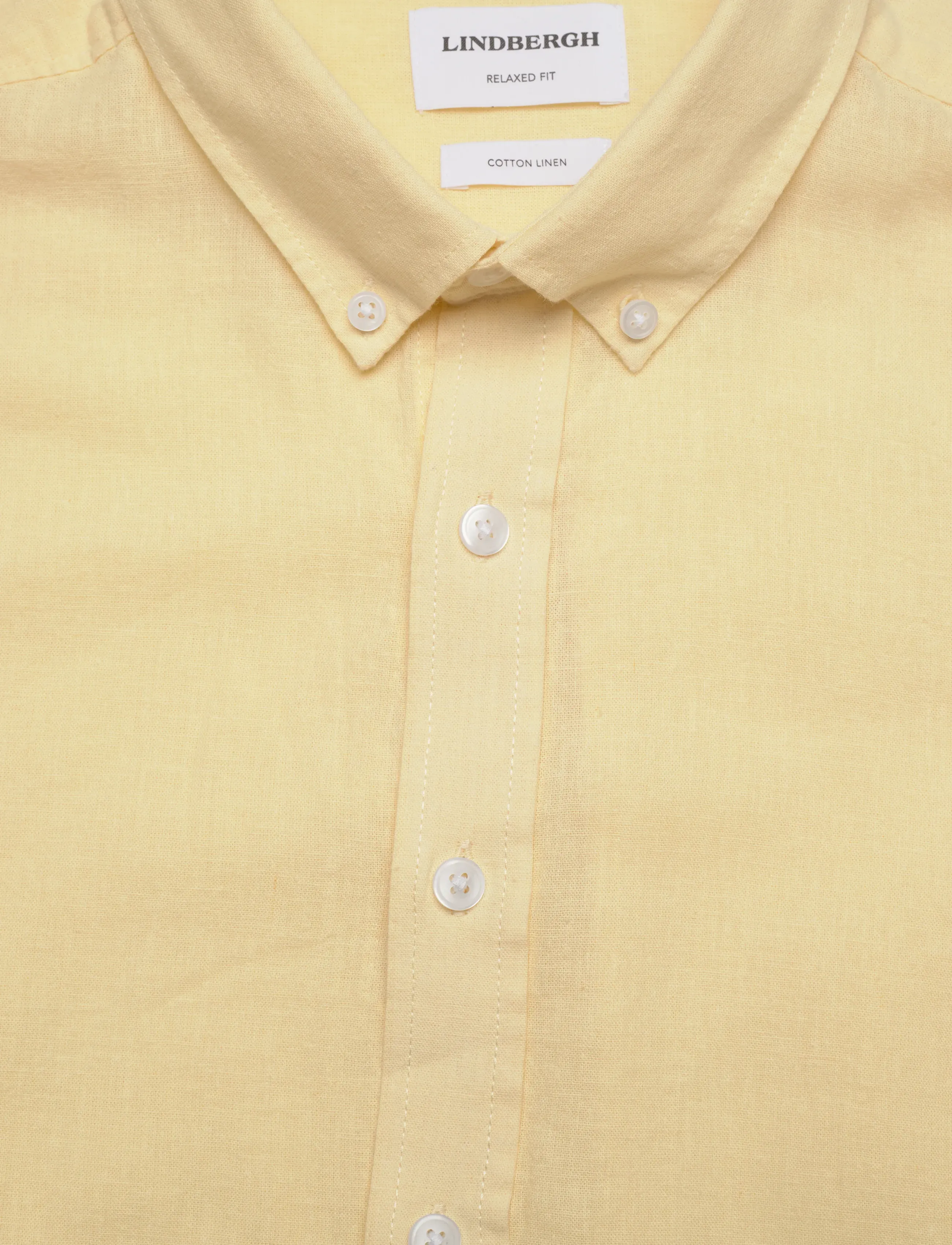 Lindbergh - Linen/cotton shirt L/S - oxford-hemden - soft yellow - 5