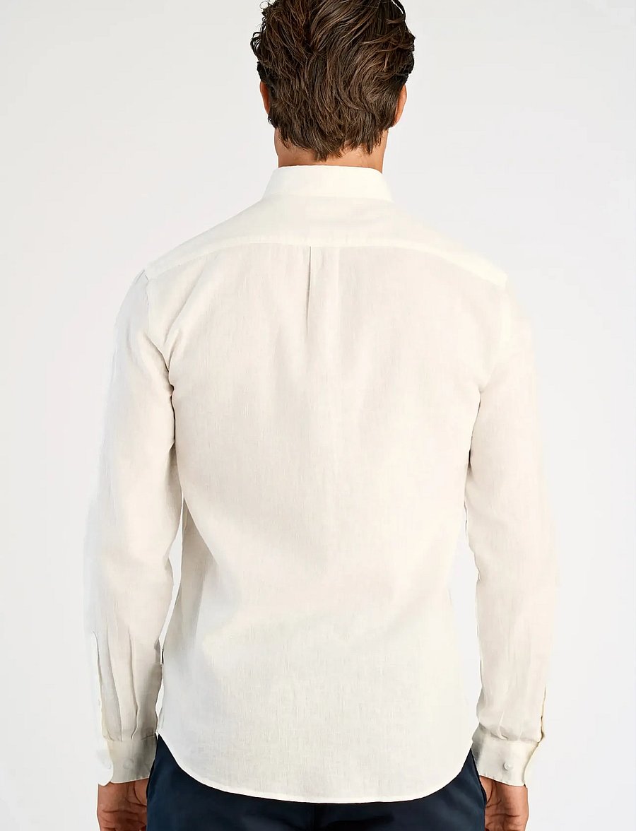 Lindbergh - Linen/cotton shirt L/S - oxford skjorter - white - 4