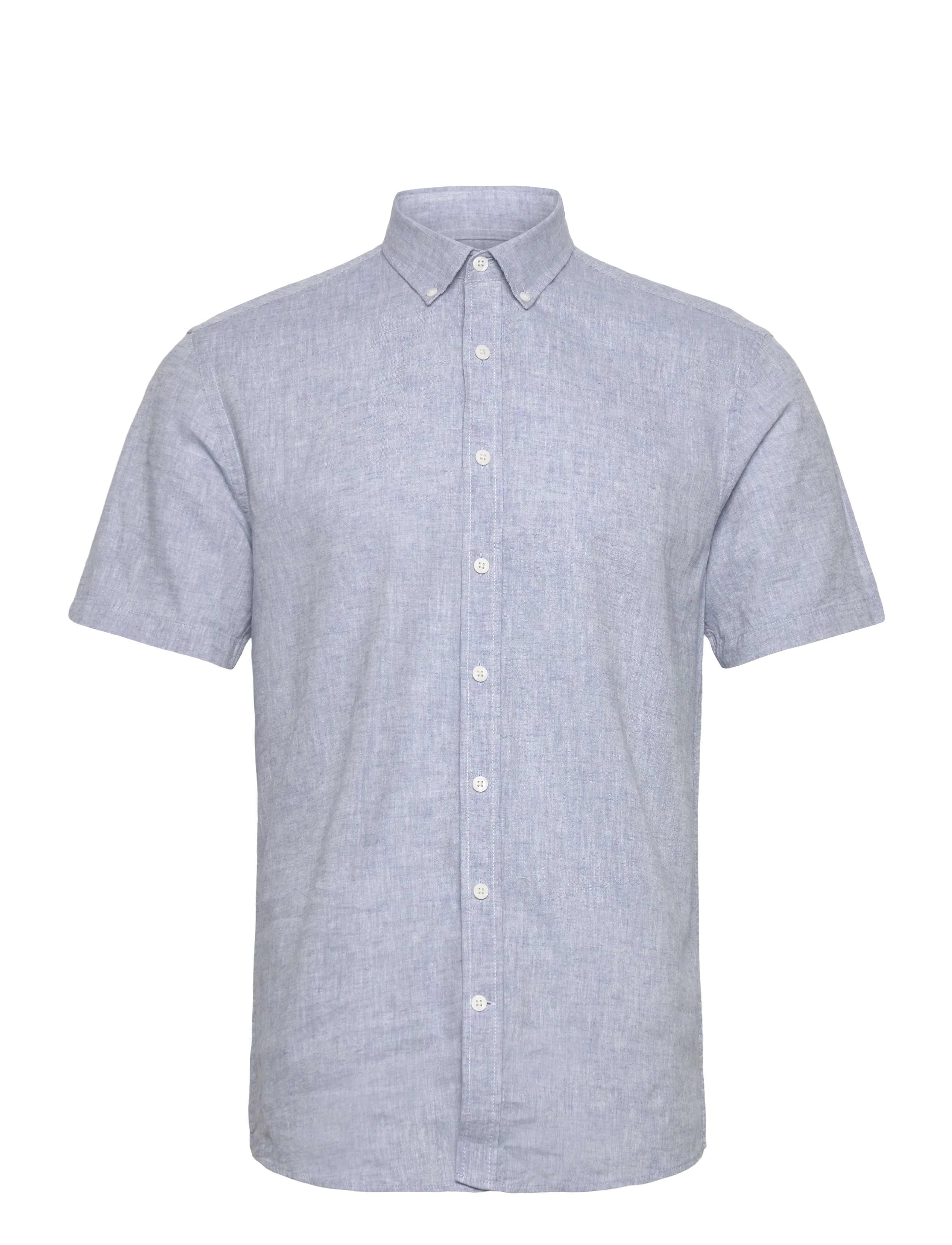 Lindbergh Linen/cotton shirt S/S - Skjorter - LT BLUE / blue