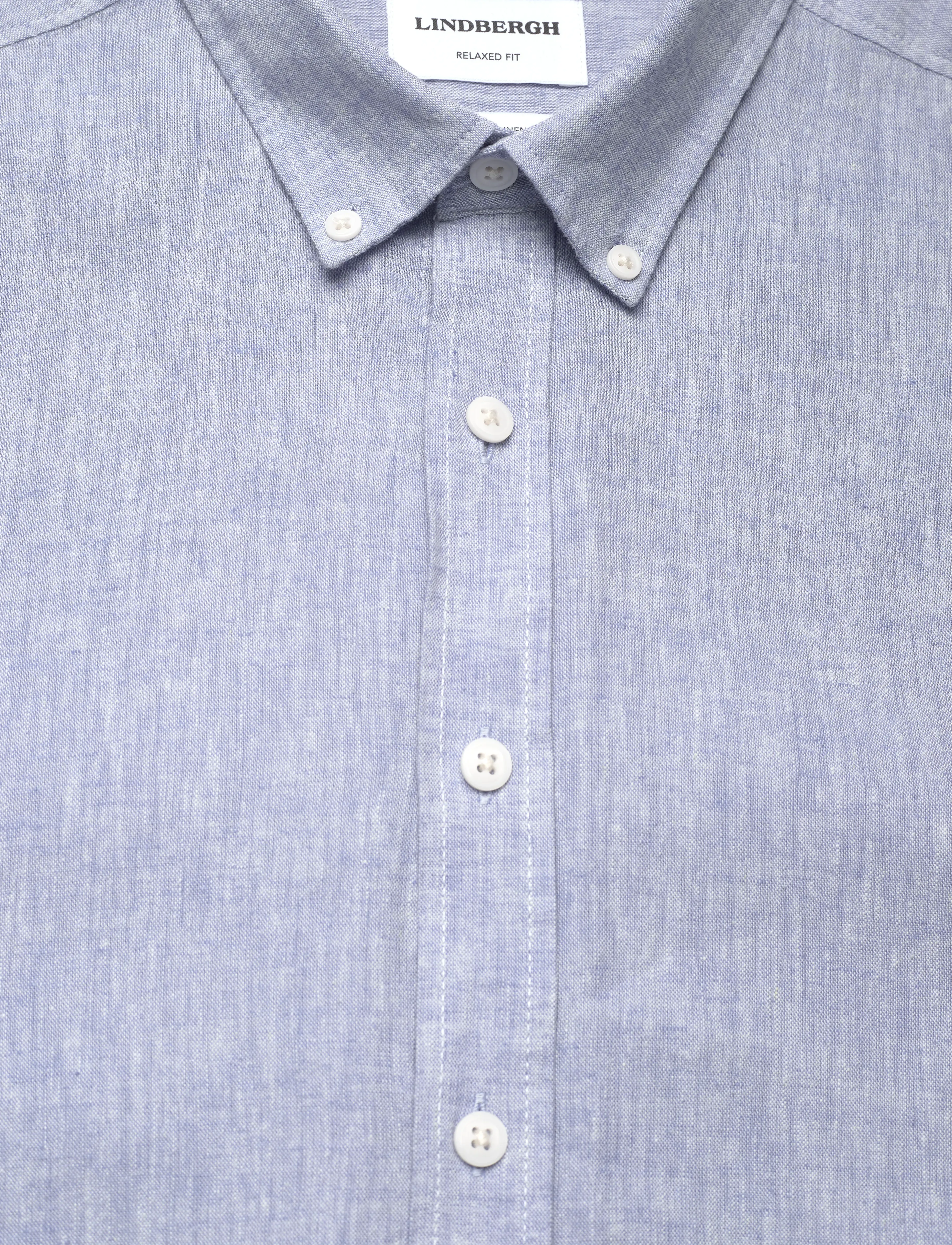 Lindbergh - Linen/cotton shirt S/S - hørskjorter - lt blue - 2