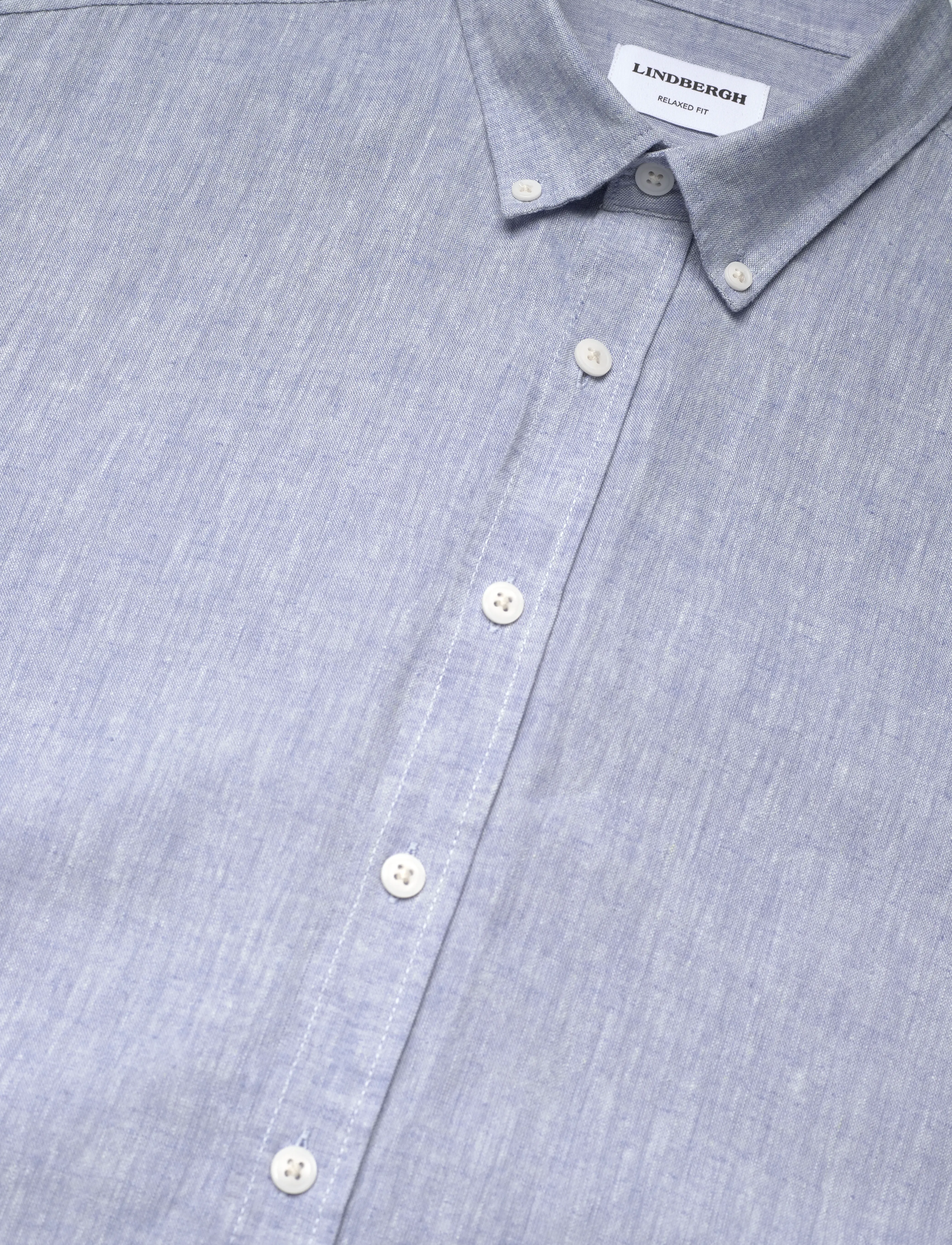 Lindbergh - Linen/cotton shirt S/S - hørskjorter - lt blue - 3