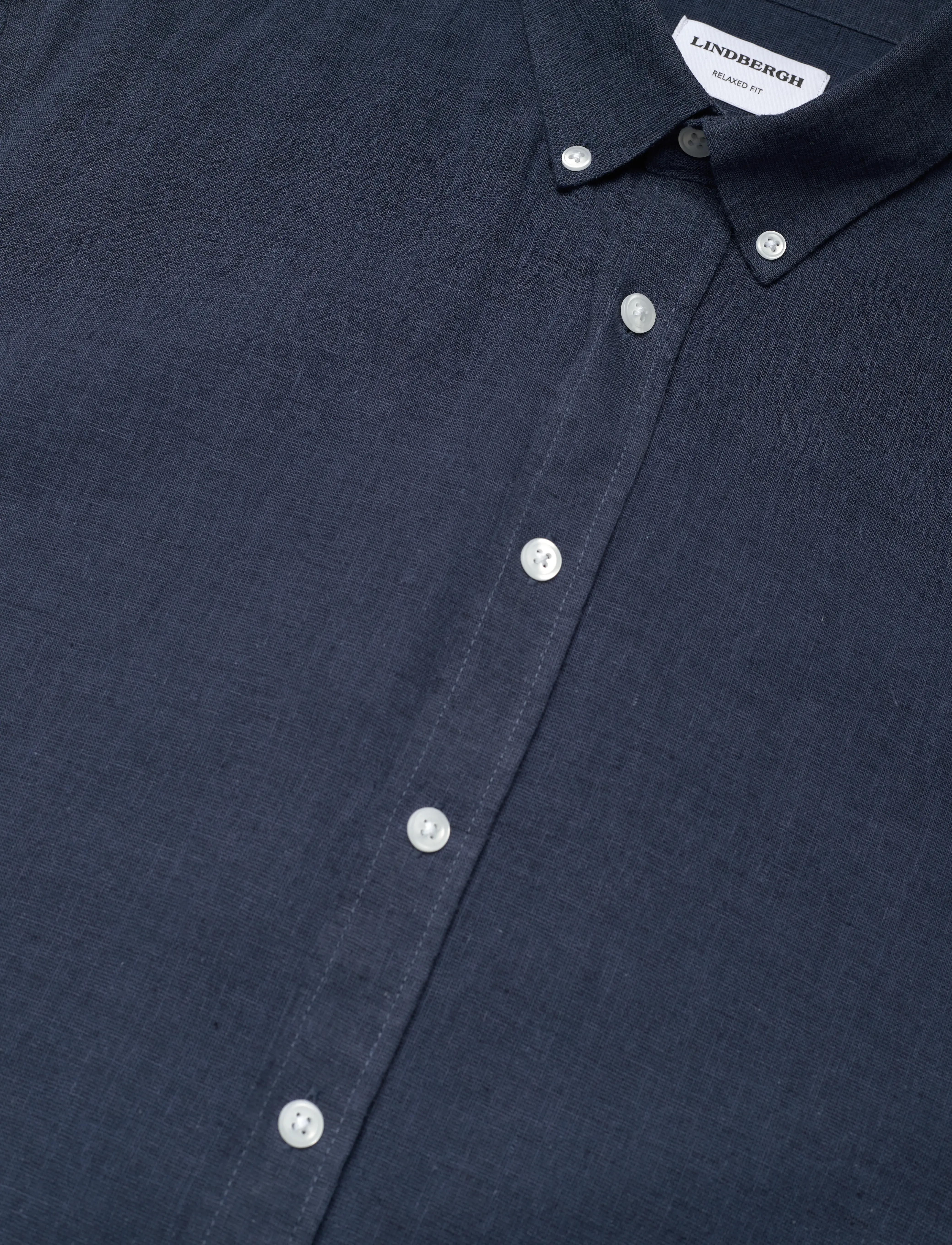 Lindbergh - Linen/cotton shirt S/S - leinenhemden - navy - 3