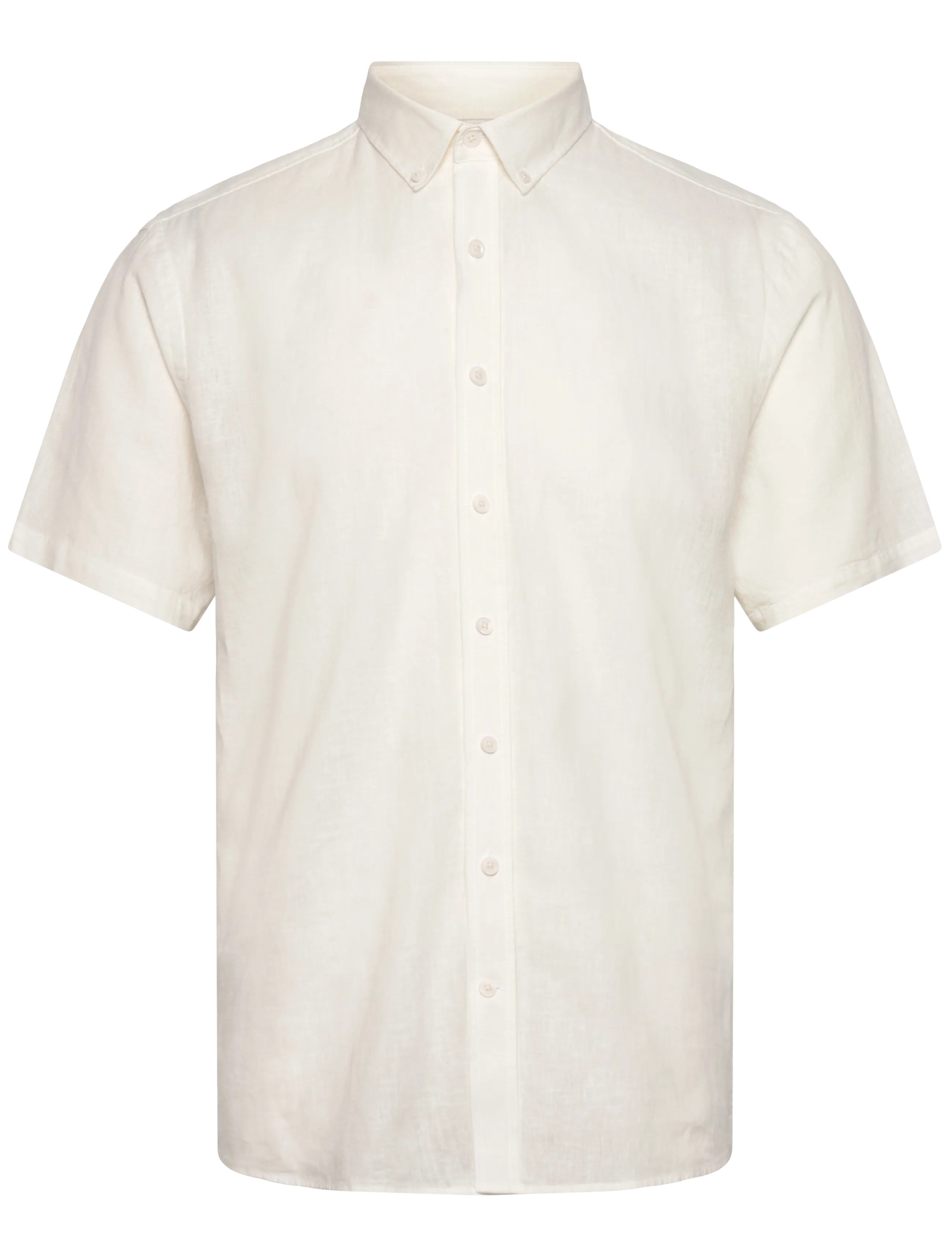 Lindbergh Linen/cotton shirt S/S - Skjortor - WHITE / white
