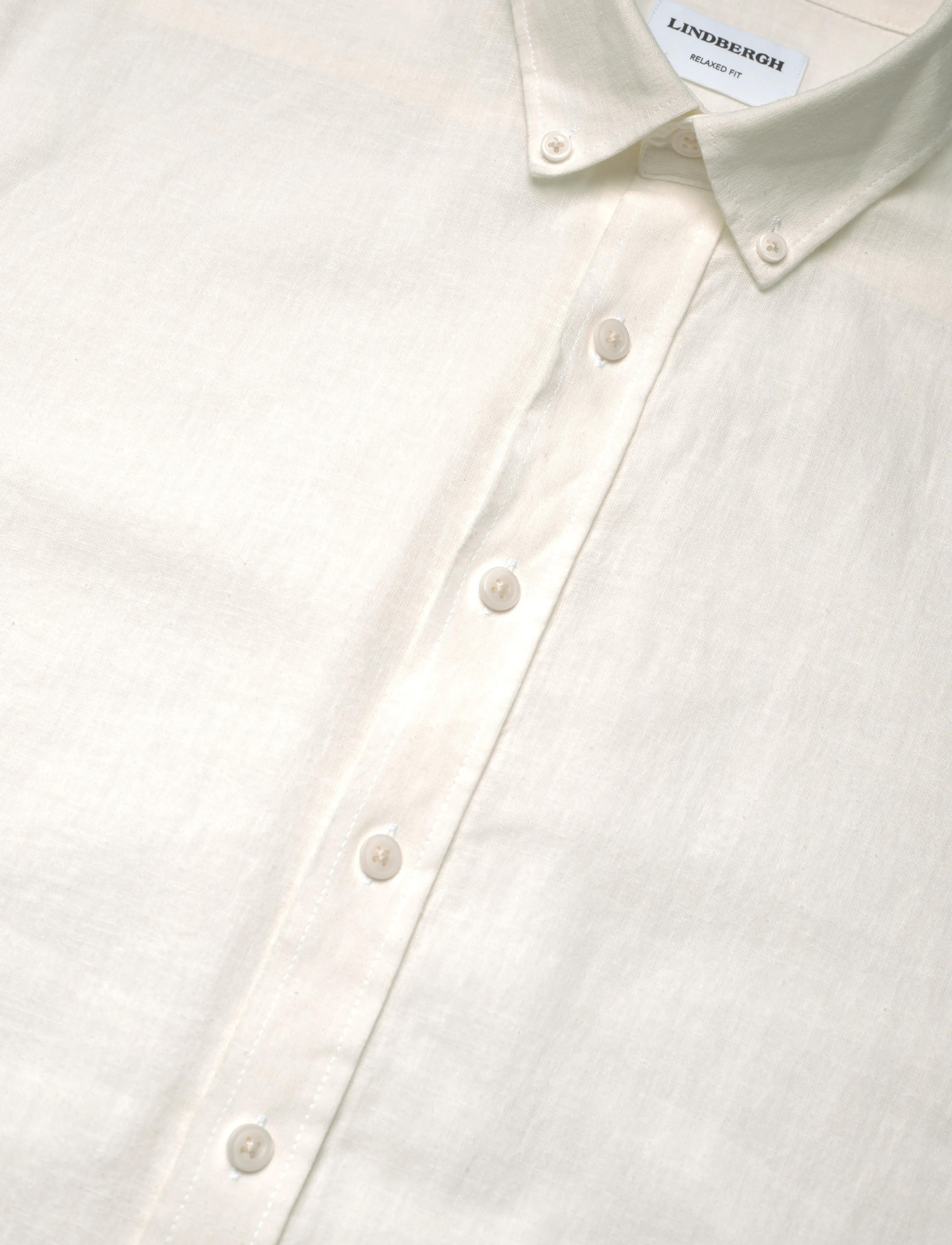 Lindbergh - Linen/cotton shirt S/S - hørskjorter - white - 3