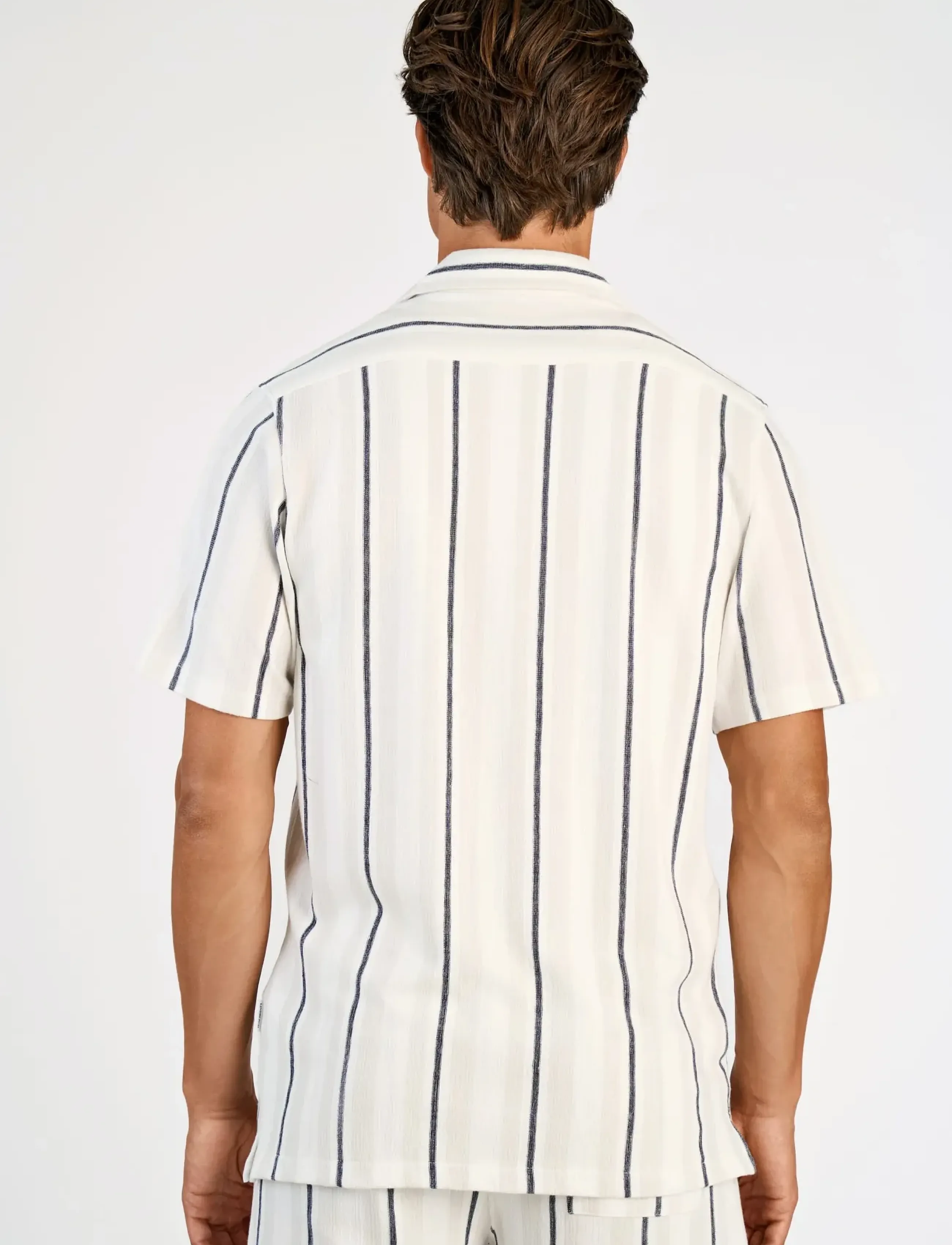 Lindbergh - Knitted resort collar S/S - short-sleeved shirts - fair grey - 4