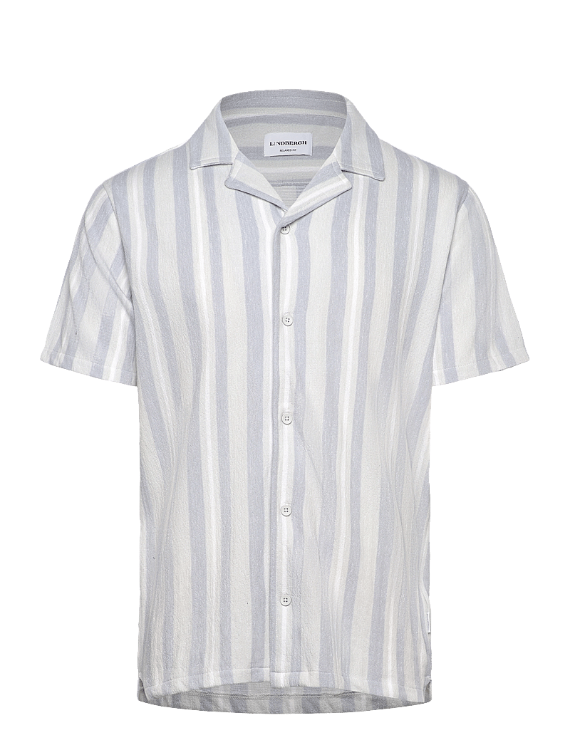 Lindbergh - Knitted resort collar S/S - lühikeste varrukatega särgid - grey - 0