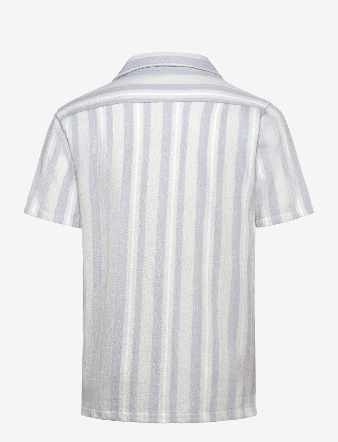 Lindbergh - Knitted resort collar S/S - short-sleeved shirts - grey - 1