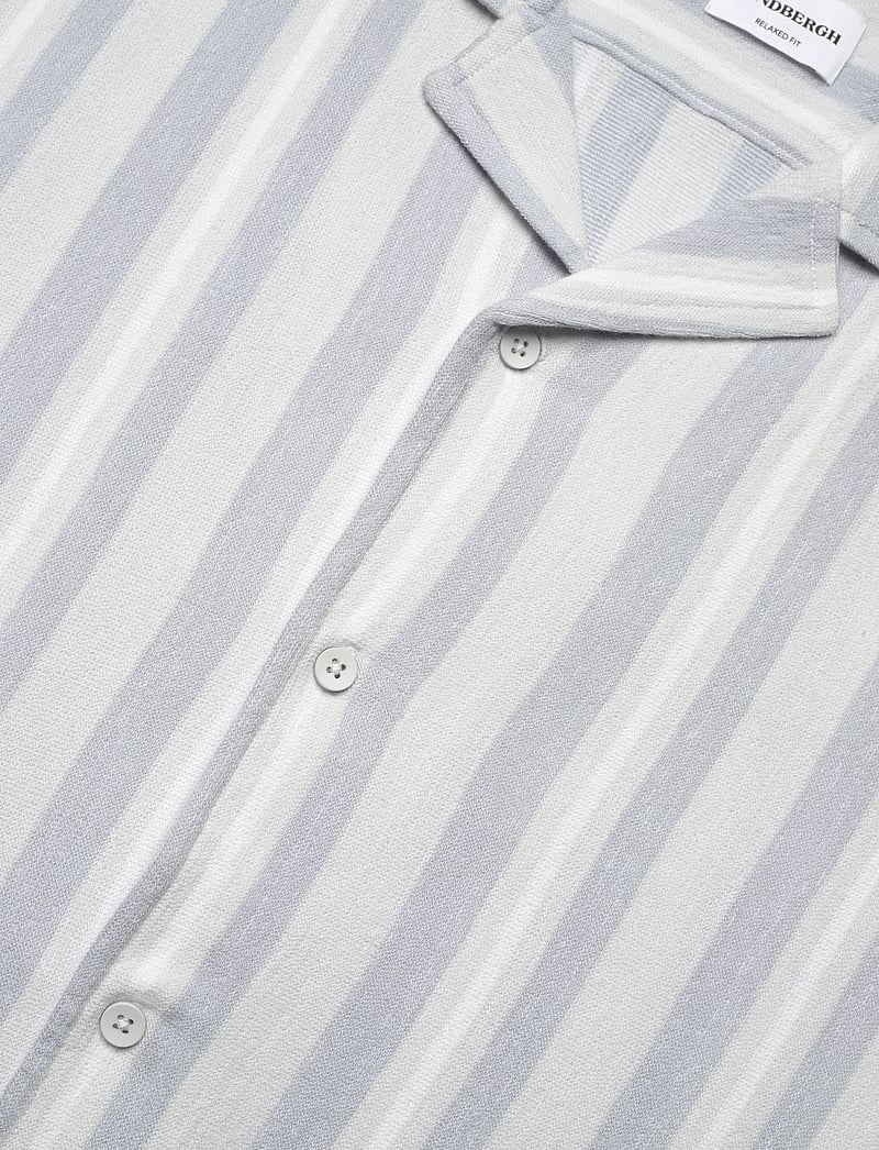 Lindbergh - Knitted resort collar S/S - lühikeste varrukatega särgid - grey - 3