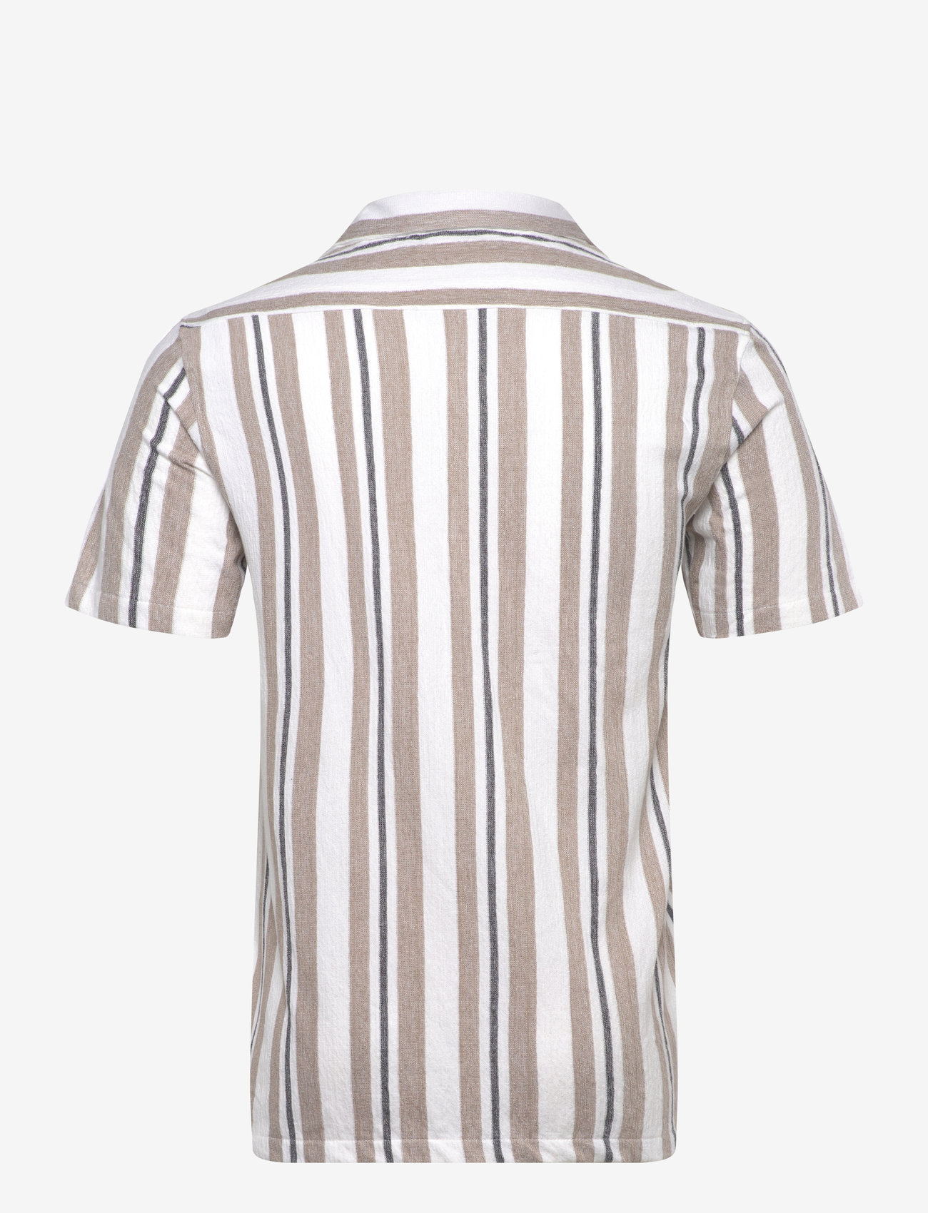 Lindbergh - Knitted resort collar S/S - kortärmade skjortor - stone - 1