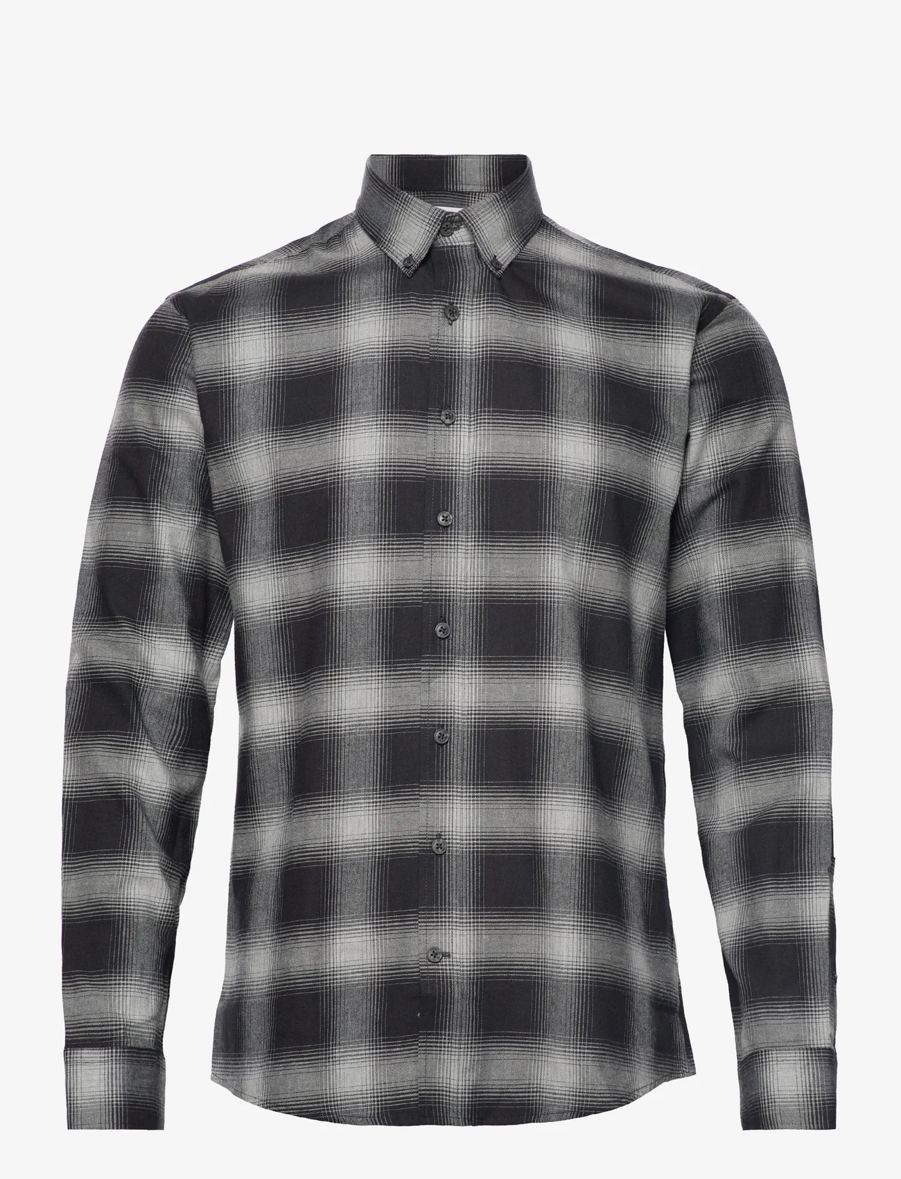 Lindbergh - Checked flannel shirt L/S - rutiga skjortor - black - 0