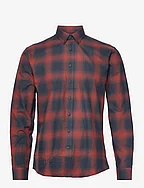 Checked flannel shirt L/S - DK RED