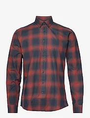 Lindbergh - Checked flannel shirt L/S - rutiga skjortor - dk red - 0