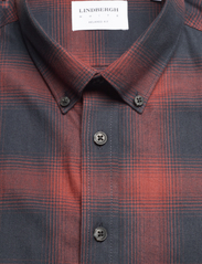 Lindbergh - Checked flannel shirt L/S - rutiga skjortor - dk red - 4
