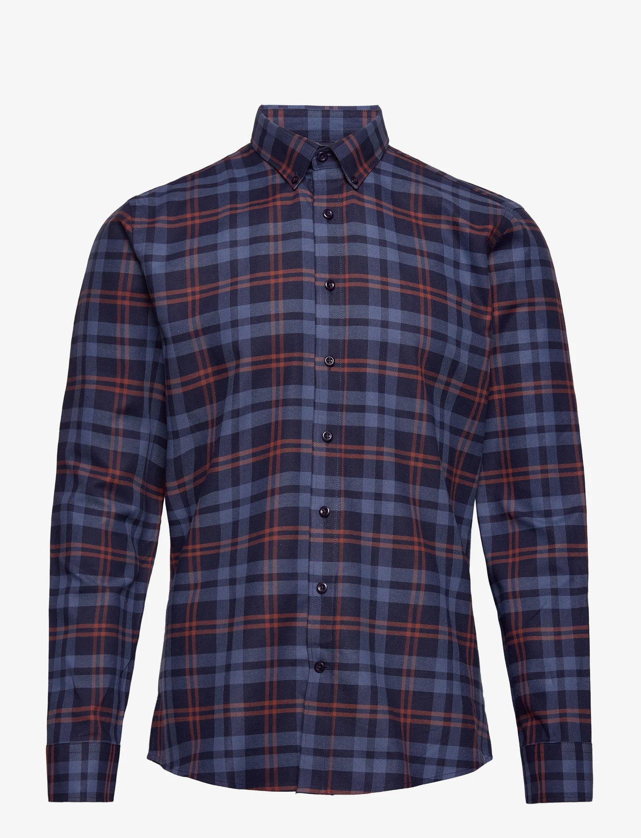 Lindbergh - Checked shirt L/S - rutiga skjortor - blue - 0