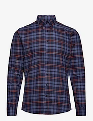 Lindbergh - Checked shirt L/S - rutiga skjortor - blue - 0