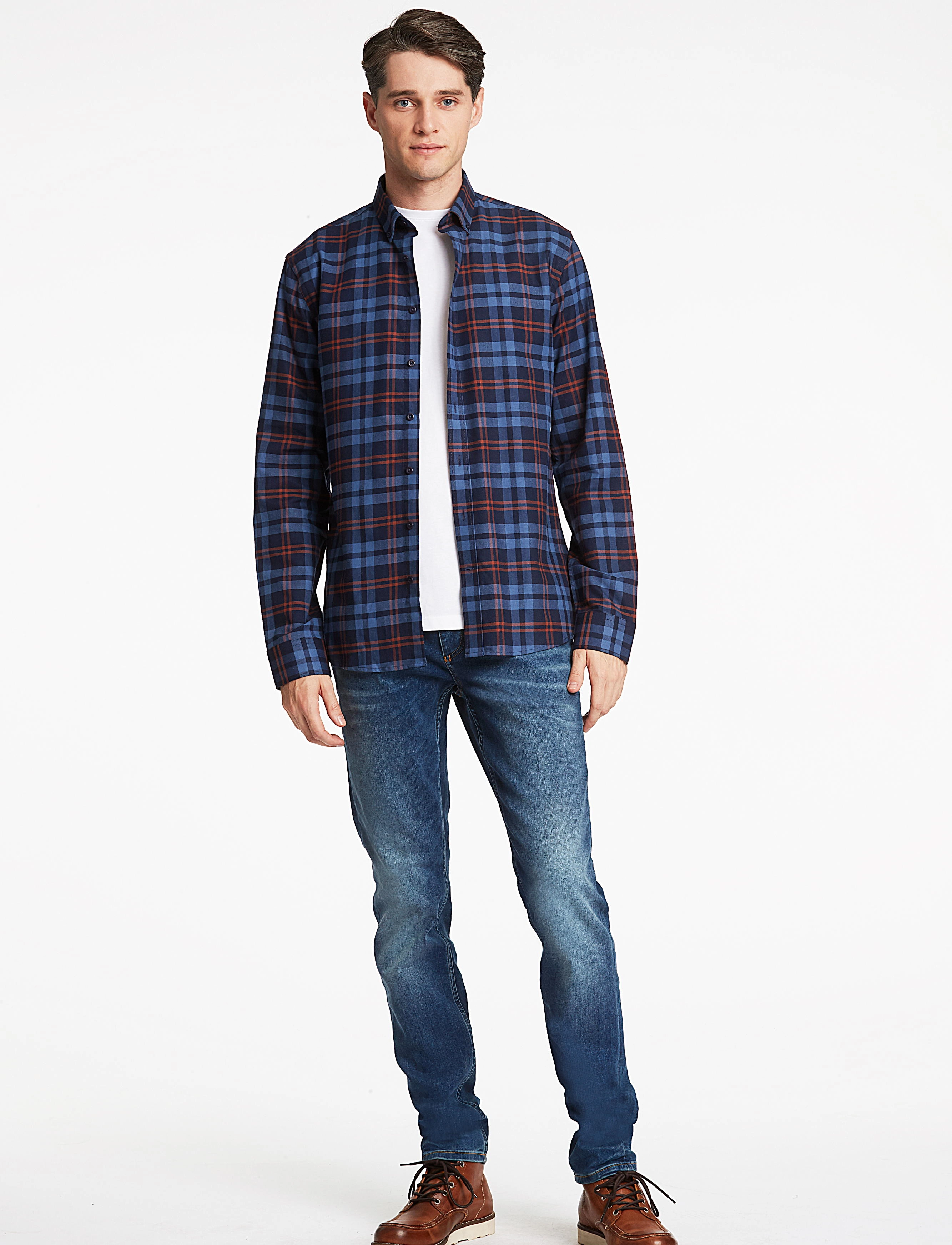 Lindbergh - Checked shirt L/S - blue - 2