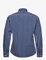 Lindbergh - Striped structure shirt L/S - casual skjortor - dk blue - 1