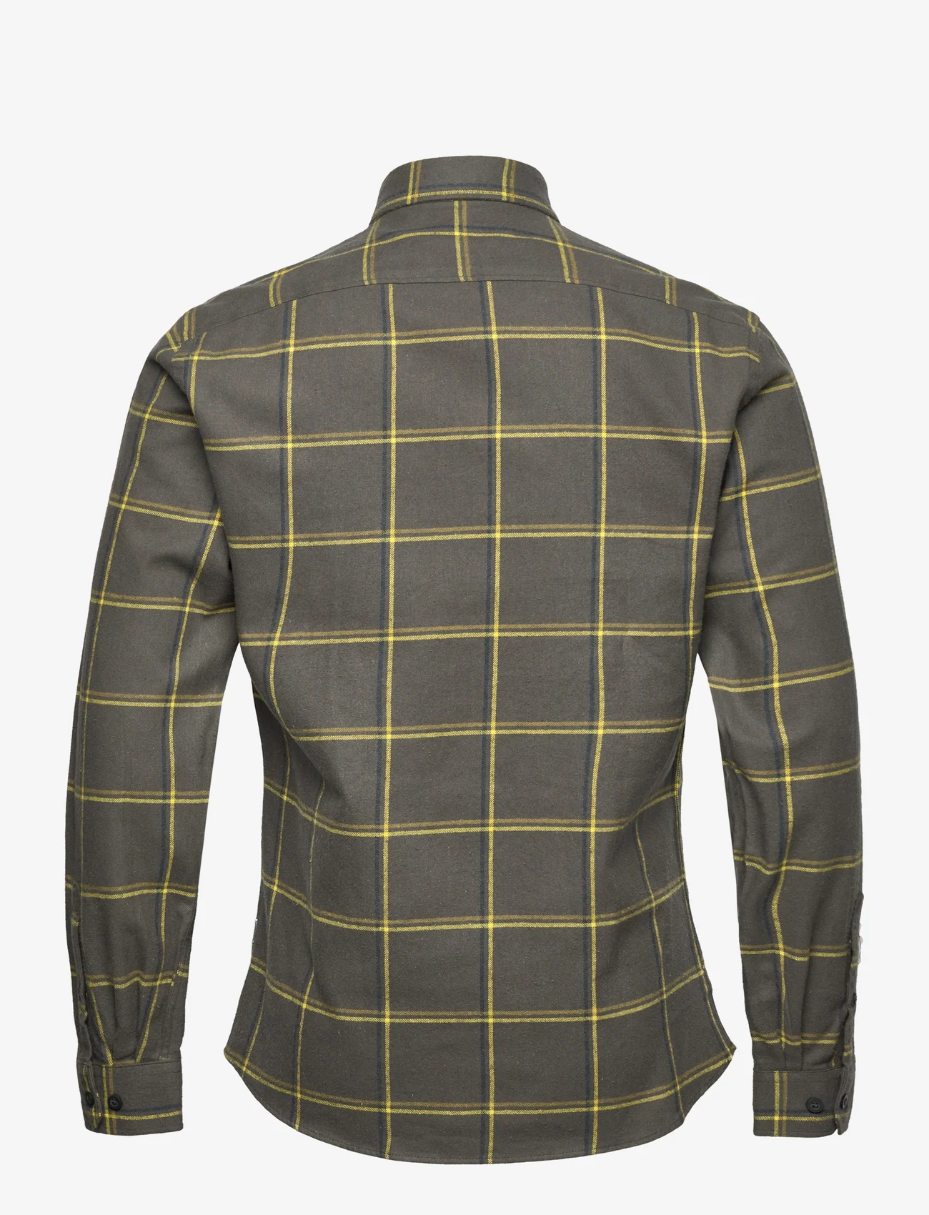 Lindbergh - Checked twill shirt L/S - rutiga skjortor - dk army - 1