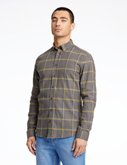 Lindbergh - Checked twill shirt L/S - rutiga skjortor - dk army - 2
