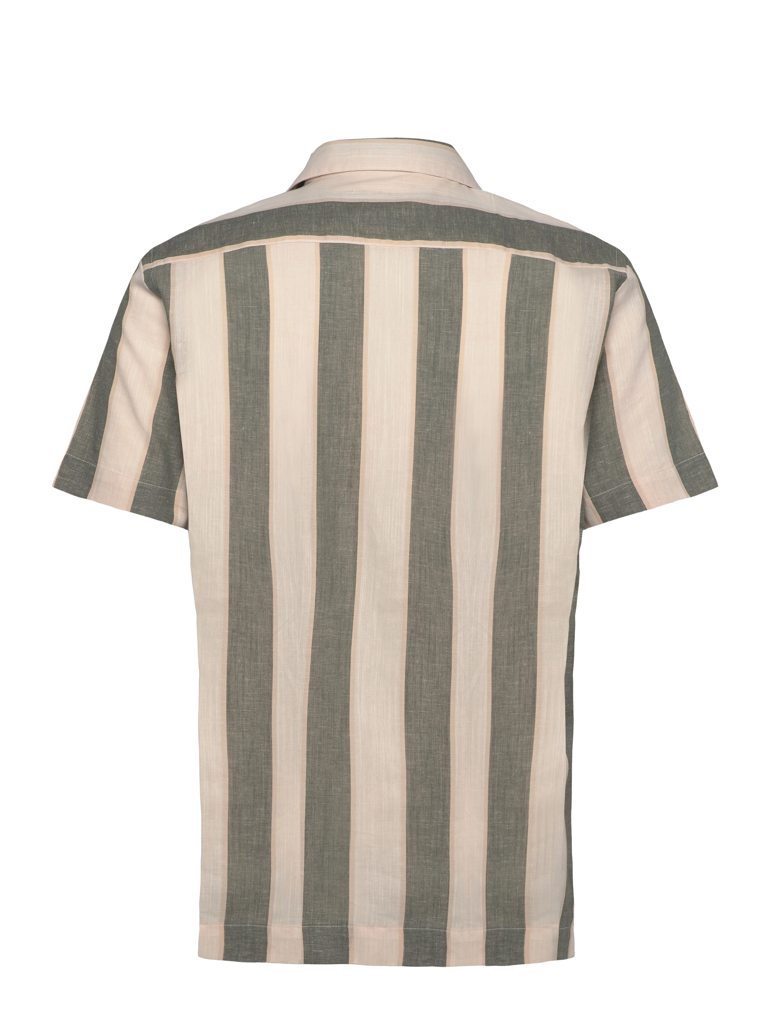 Lindbergh - Striped linen/cotton shirt S/S - linased särgid - army - 2