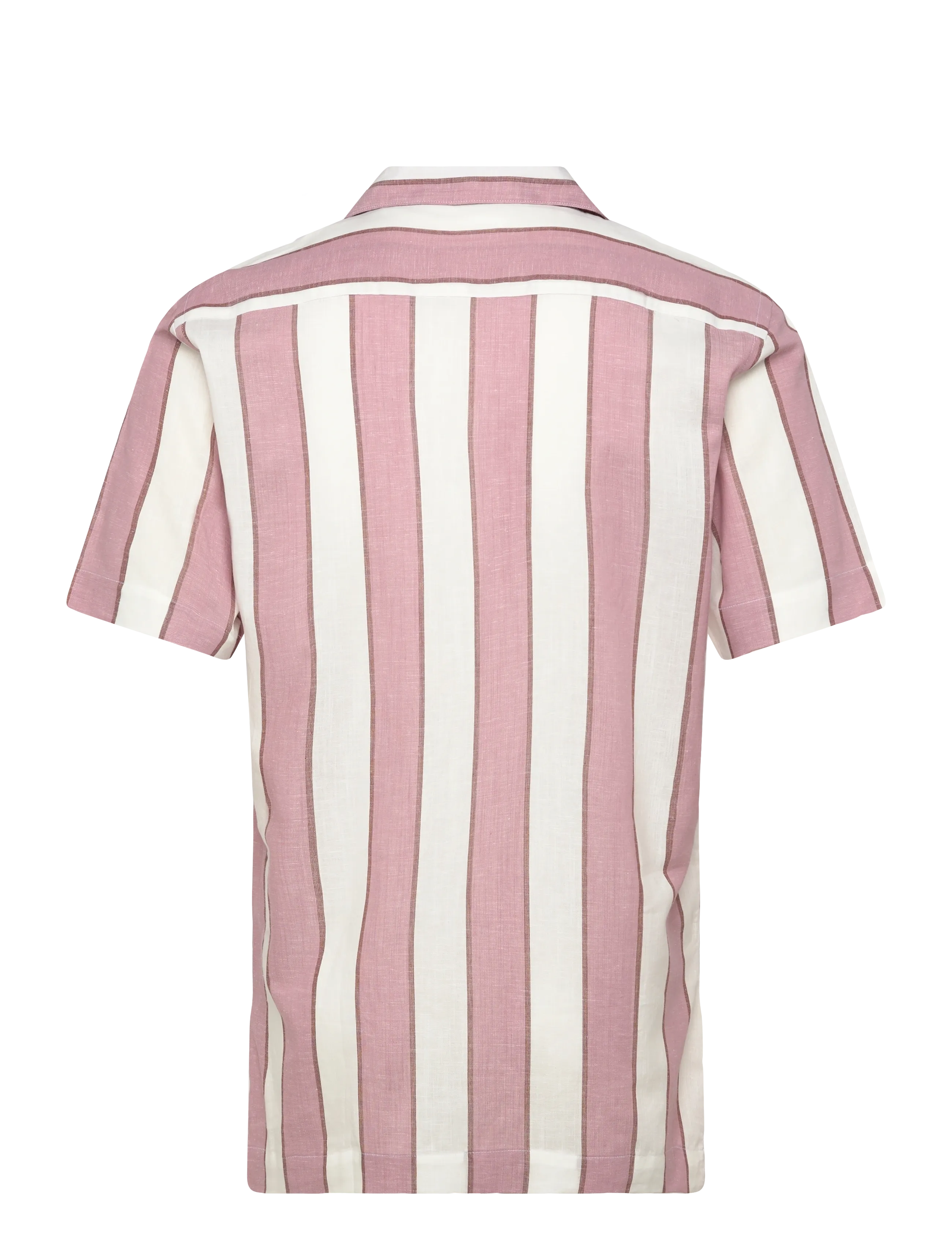 Lindbergh - Striped linen/cotton shirt S/SStriped linen/cotton shirt S/S - hørskjorter - dusty rose - 1