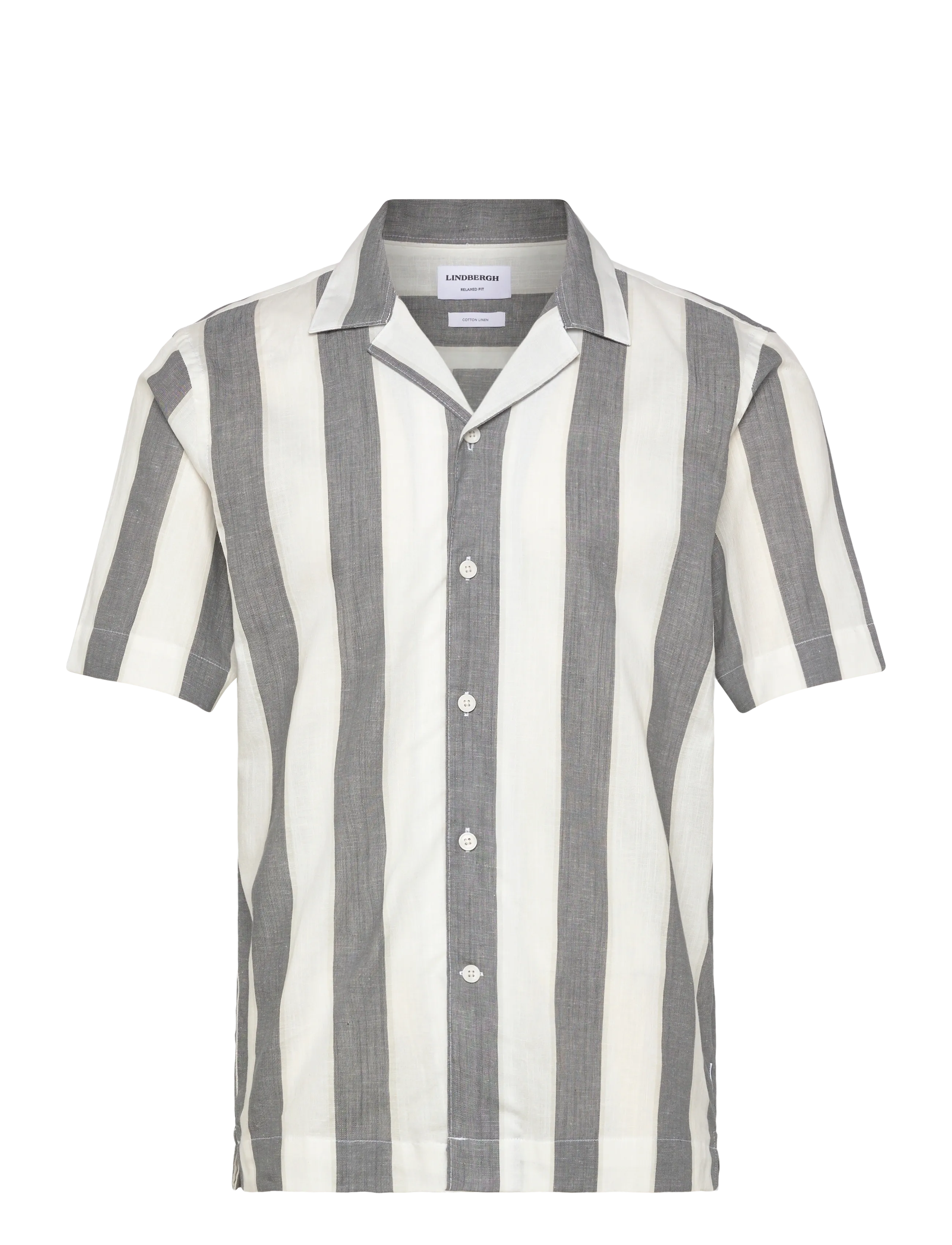LINDBERGH Gestreift Linen/Baumwolle Shirt S/S Patterned - XL - Herren