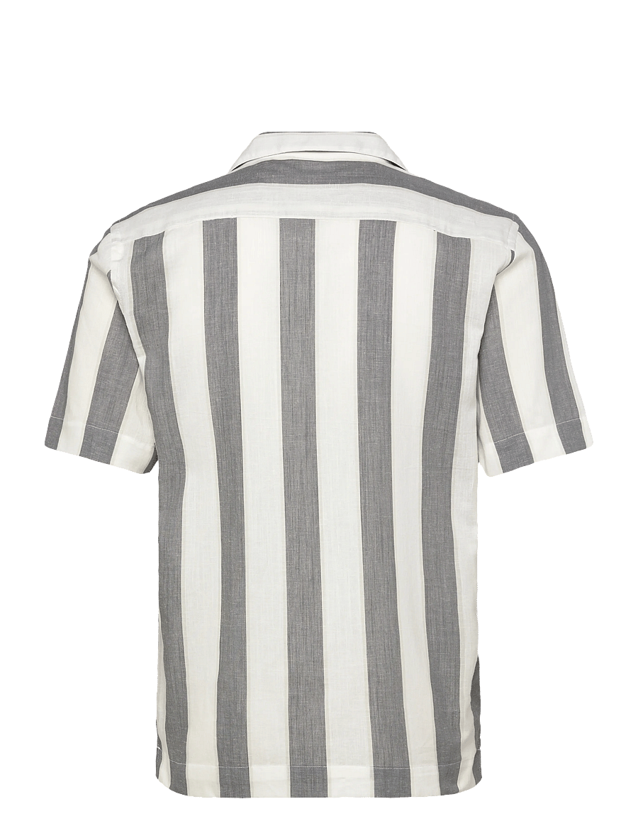 Lindbergh - Striped linen/cotton shirt S/SStriped linen/cotton shirt S/S - linased särgid - grey - 2
