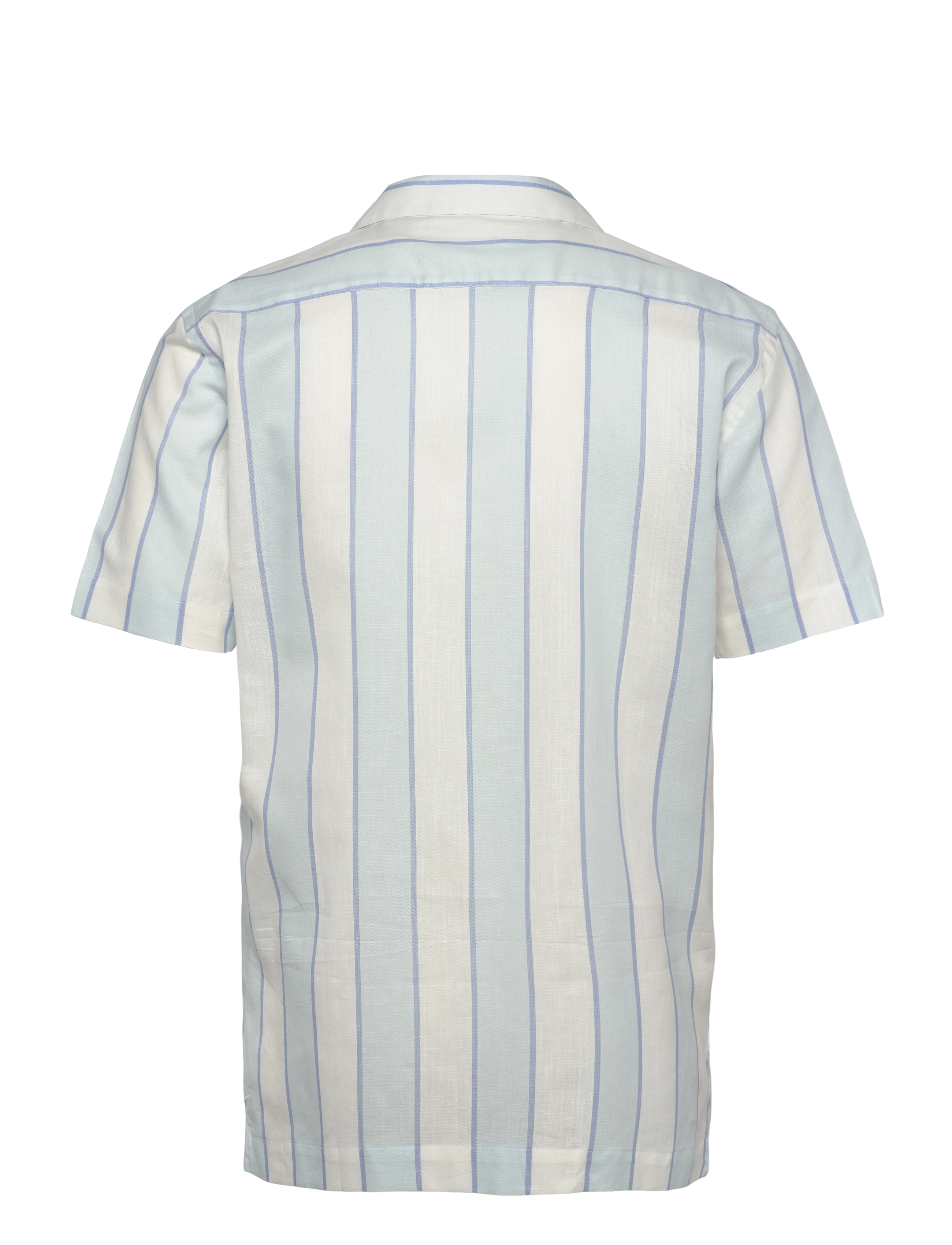 Lindbergh - Striped linen/cotton shirt S/SStriped linen/cotton shirt S/S - hørskjorter - lt blue - 1
