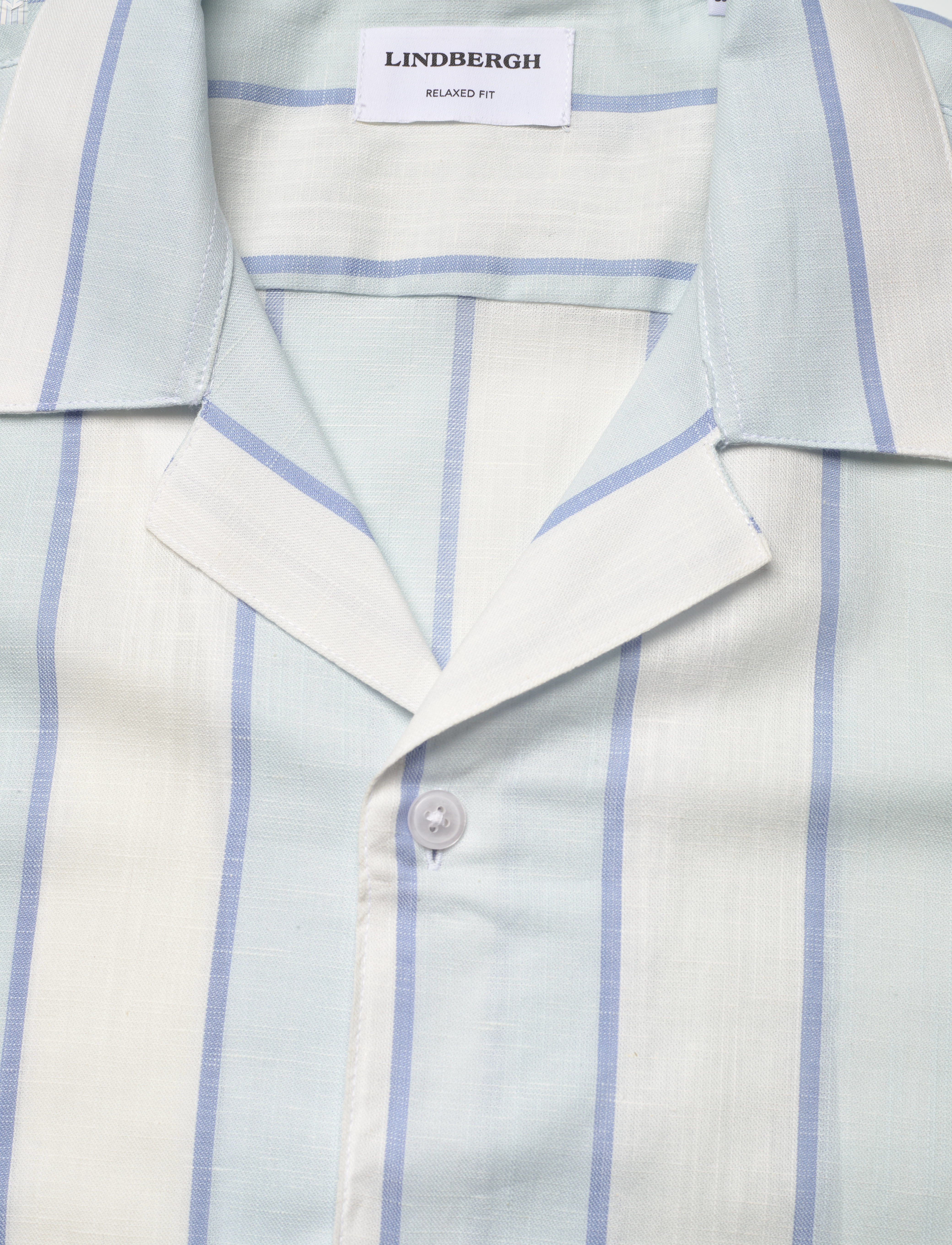 Lindbergh - Striped linen/cotton shirt S/SStriped linen/cotton shirt S/S - hørskjorter - lt blue - 2