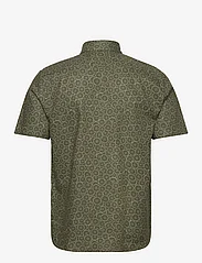 Lindbergh - AOP linen/cotton shirt S/S - linen shirts - army - 1