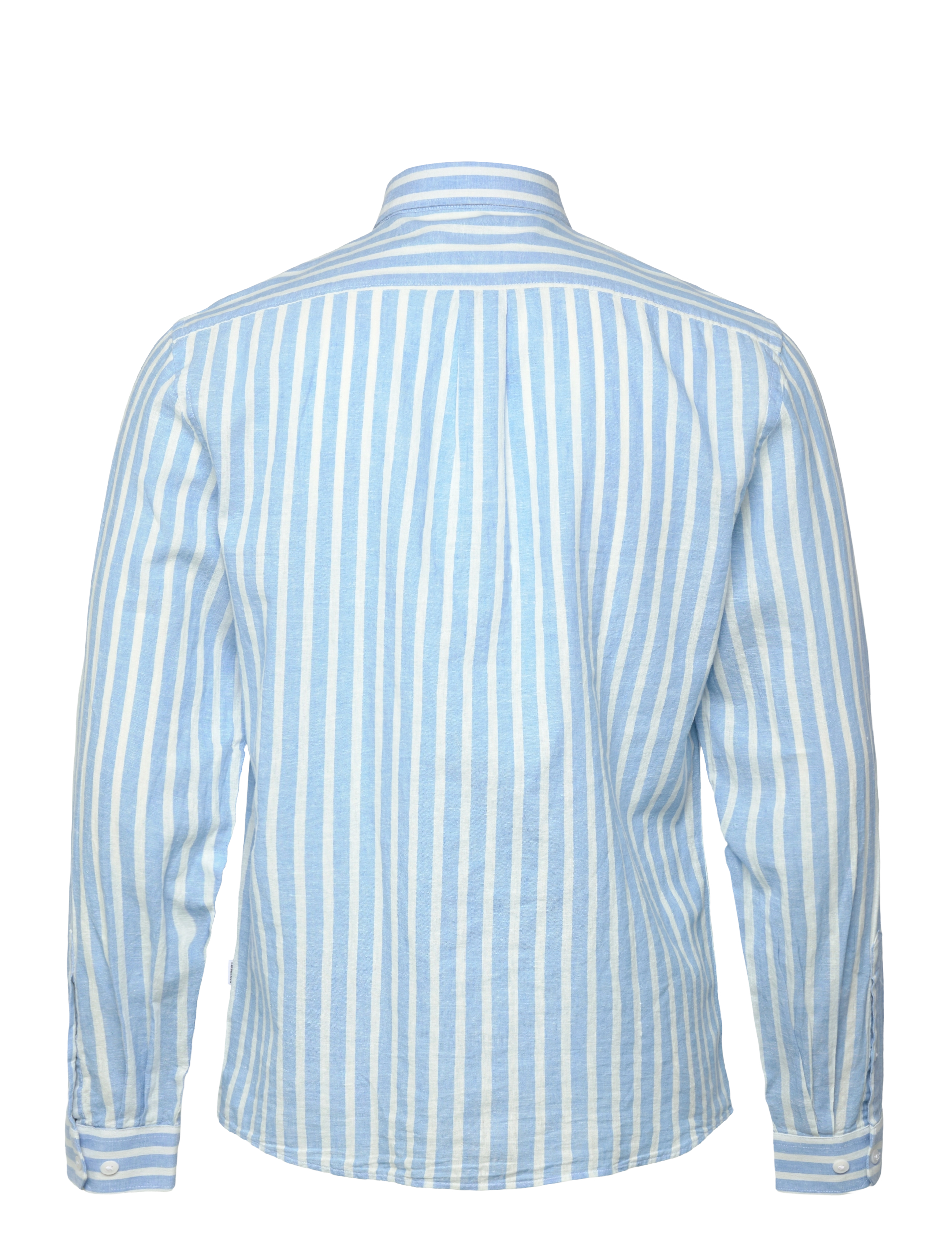 Lindbergh - Wide striped cotton/linen shirt L/S - stribede skjorter - blue - 2
