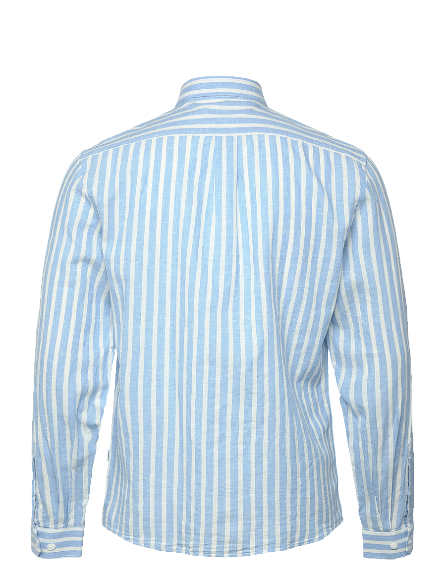 Lindbergh - Wide striped cotton/linen shirt L/S - triibulised särgid - blue - 2
