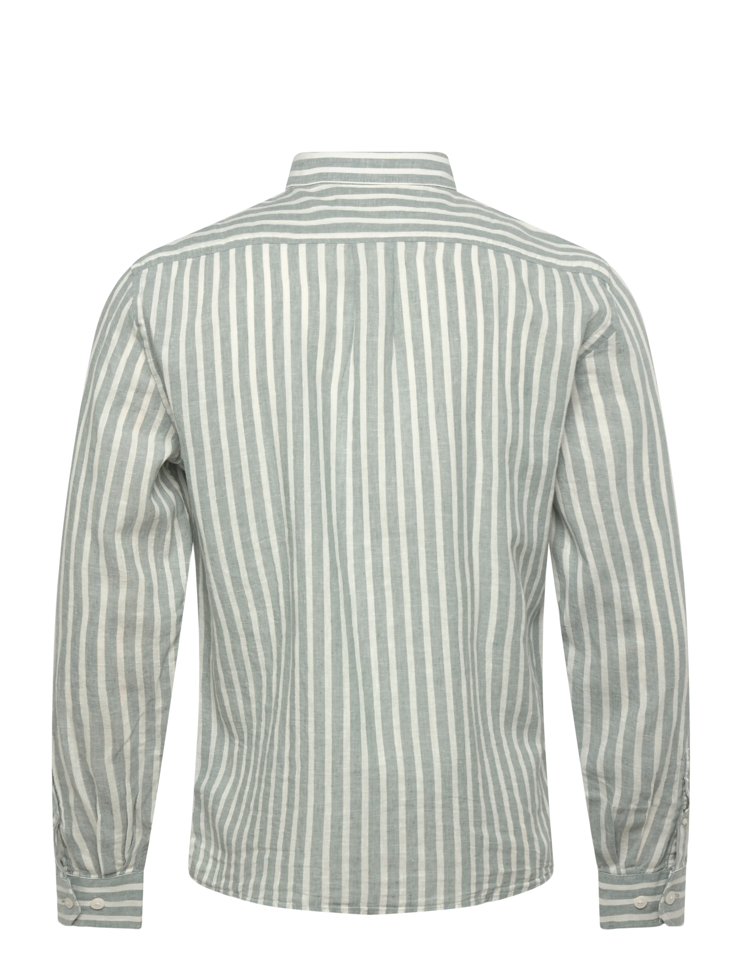Lindbergh - Wide striped cotton/linen shirt L/S - koszule w paski i prążki - dk aqua - 2