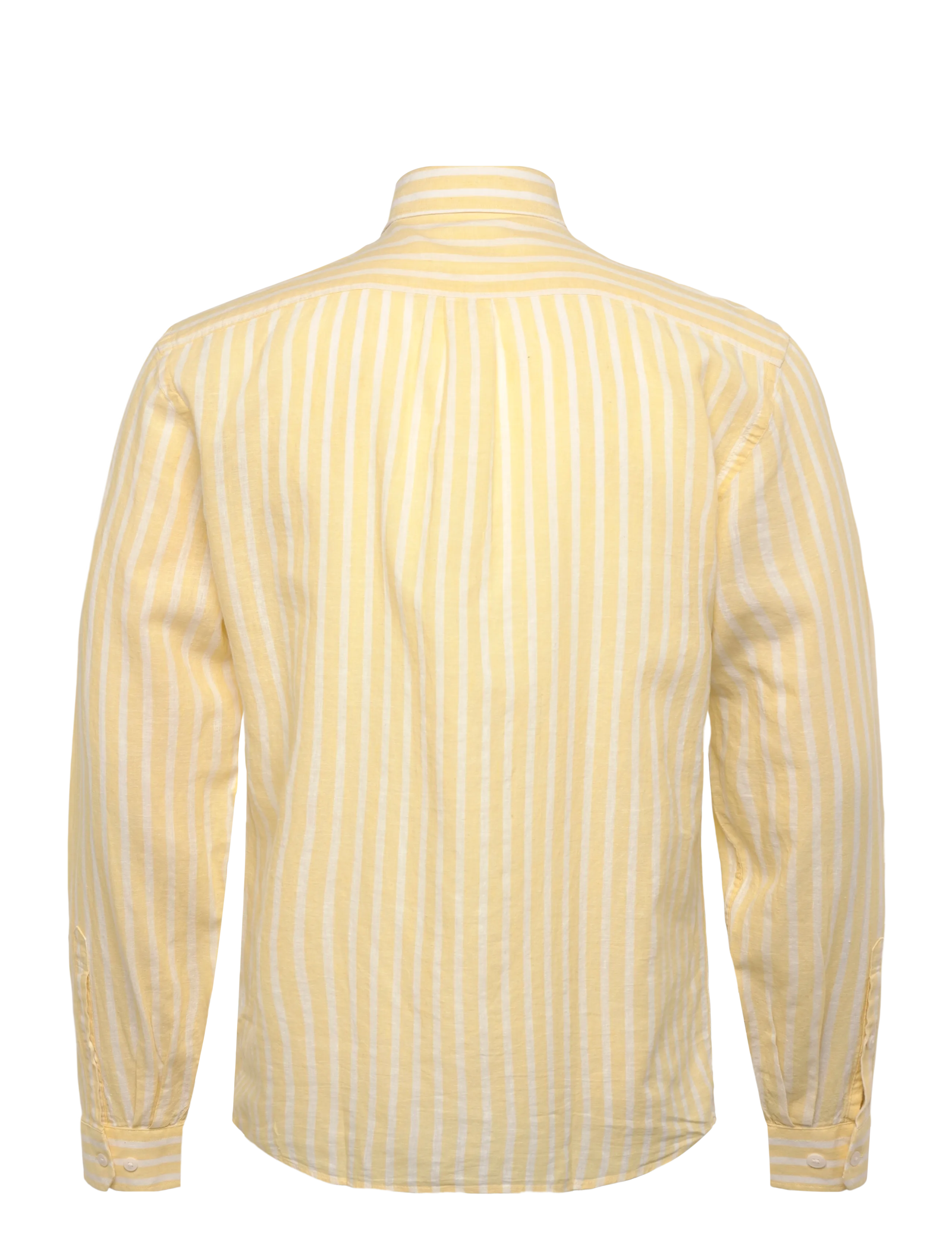 Lindbergh - Wide striped cotton/linen shirt L/S - gestreifte hemden - yellow - 2