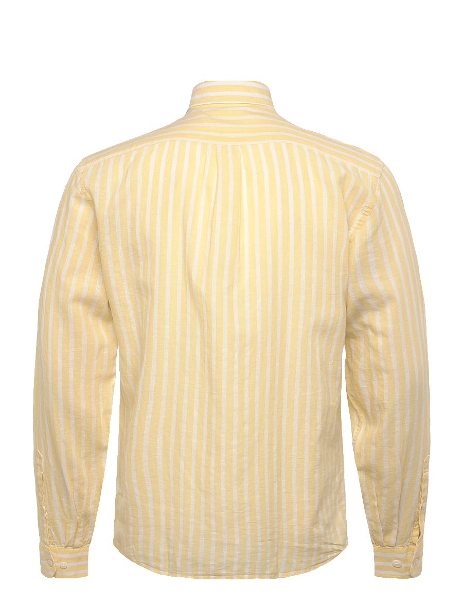 Lindbergh - Wide striped cotton/linen shirt L/S - triibulised särgid - yellow - 2