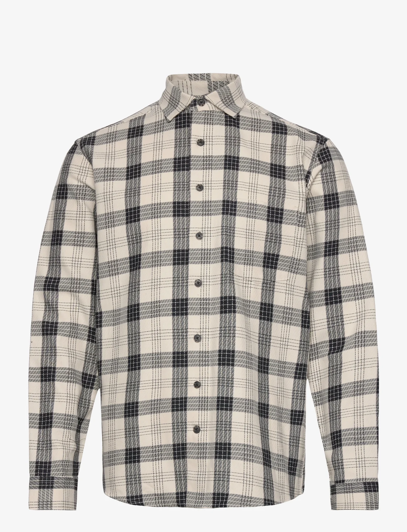 Lindbergh - Checked twill structure shirt - mehed - cream white - 0