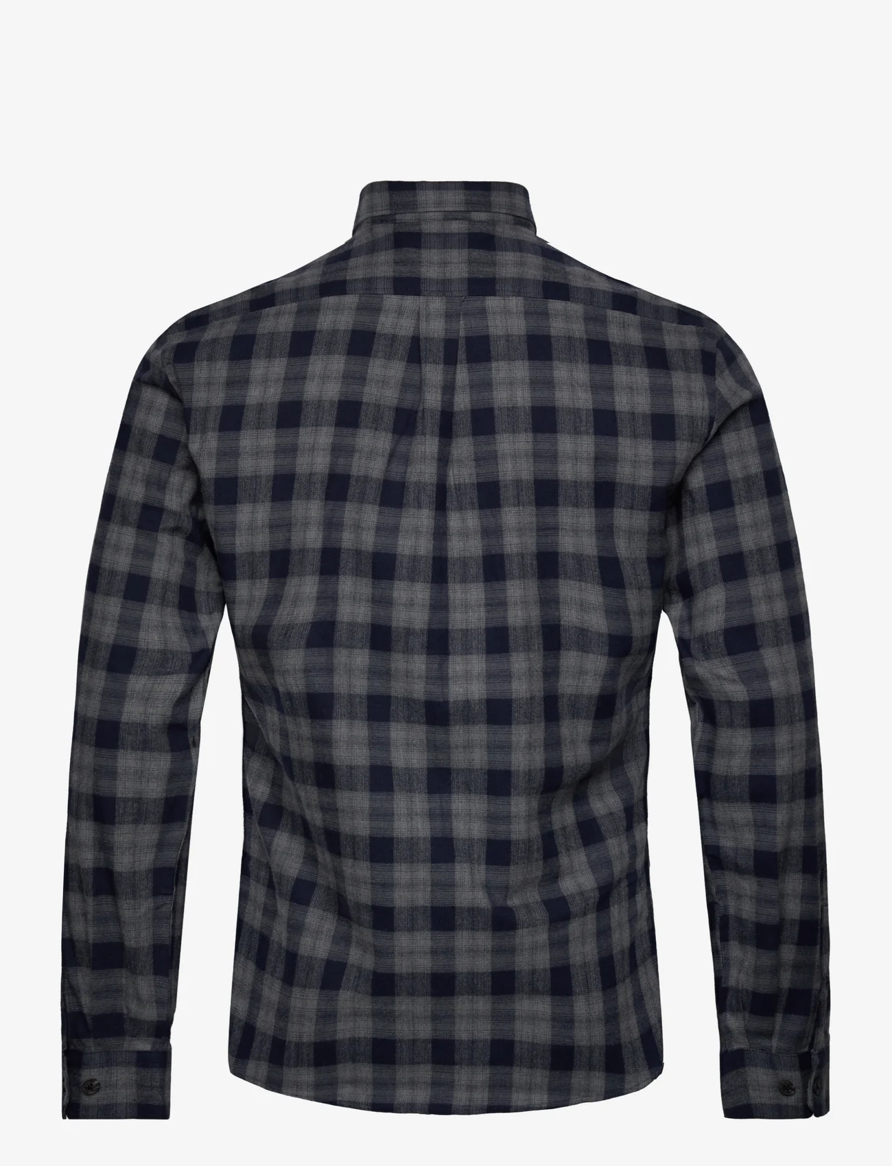 Lindbergh - Ultra soft checked shirt L/S - rutede skjorter - dk grey - 1