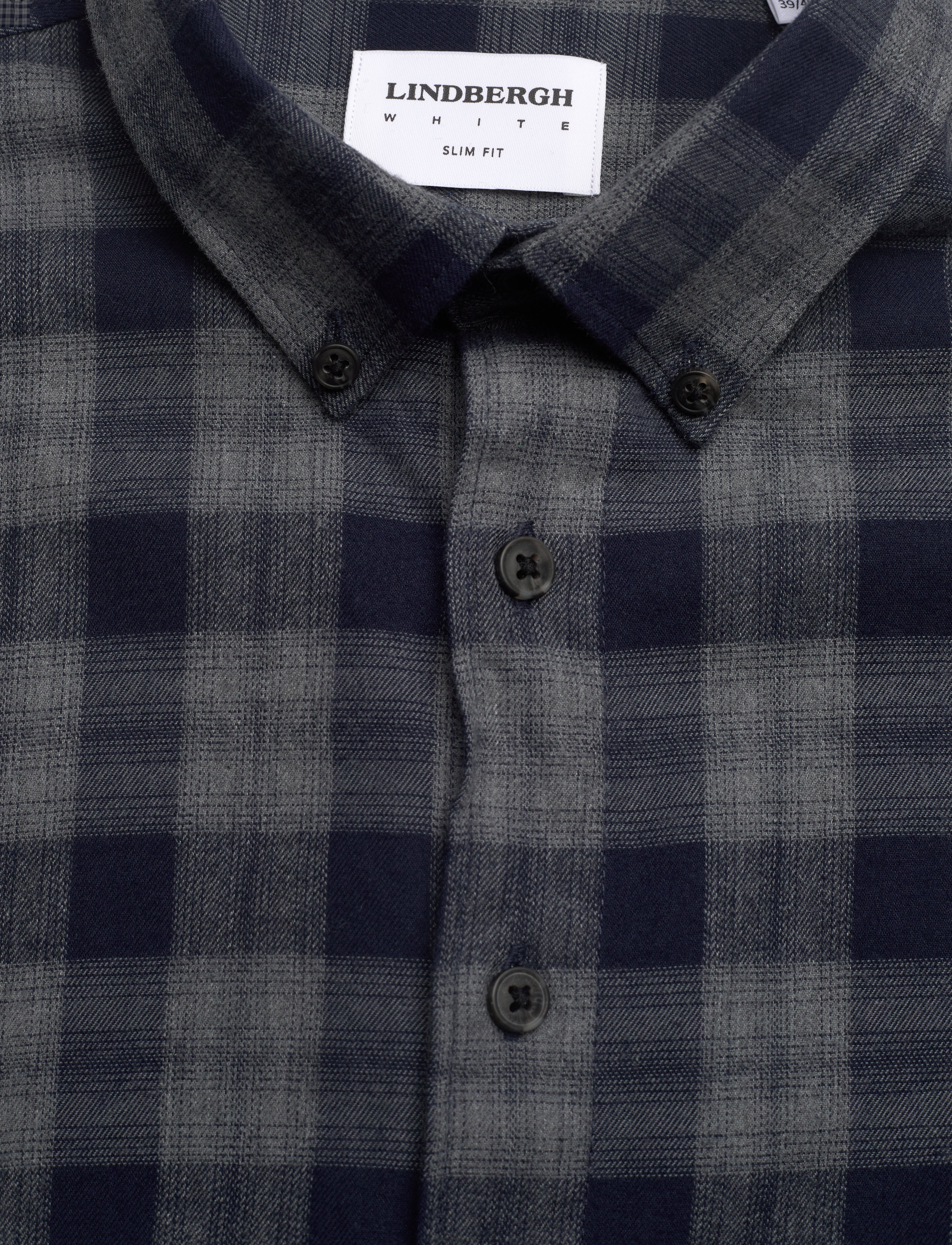Lindbergh - Ultra soft checked shirt L/S - dk grey - 5