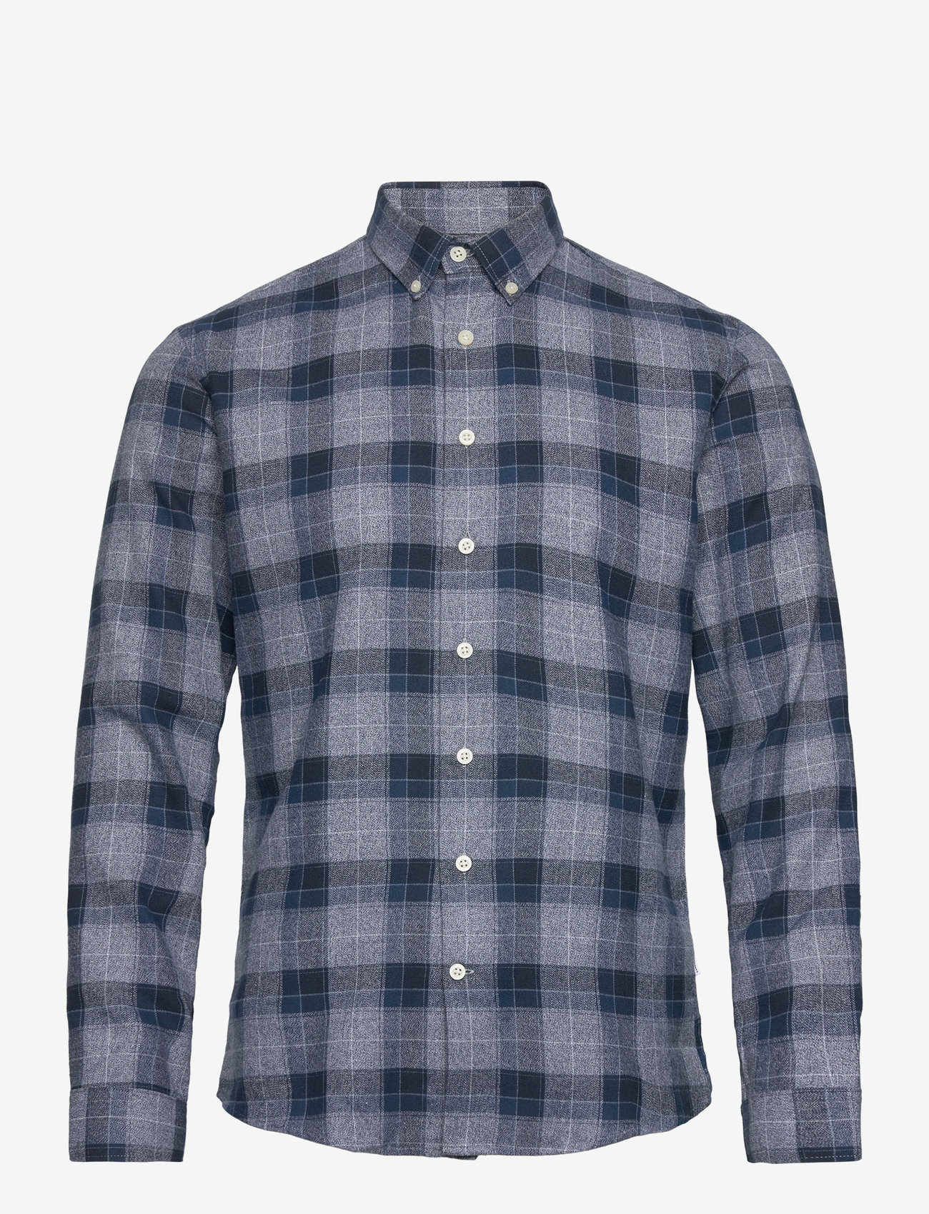 Lindbergh - Twisted yarn checked shirt L/S - ruudulised särgid - dk blue - 1