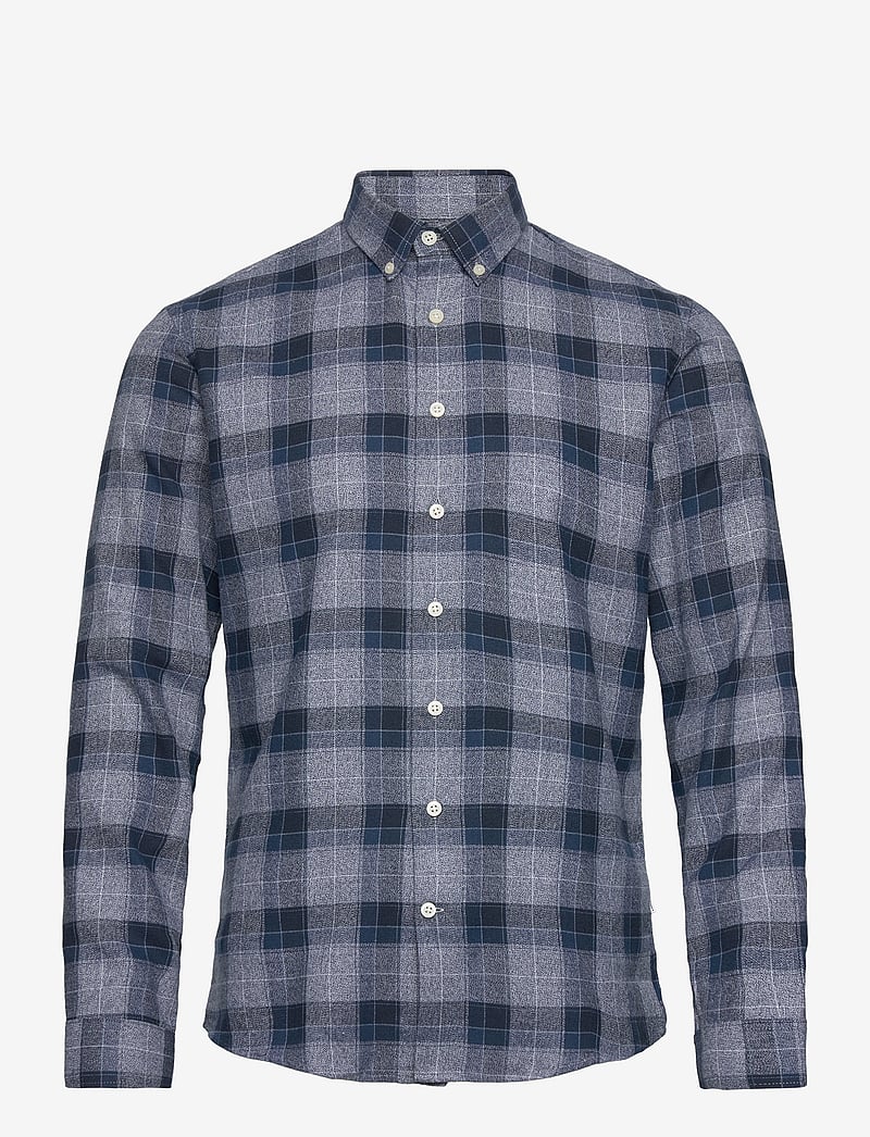 Lindbergh - Twisted yarn checked shirt L/S - ruudulised särgid - dk blue - 1
