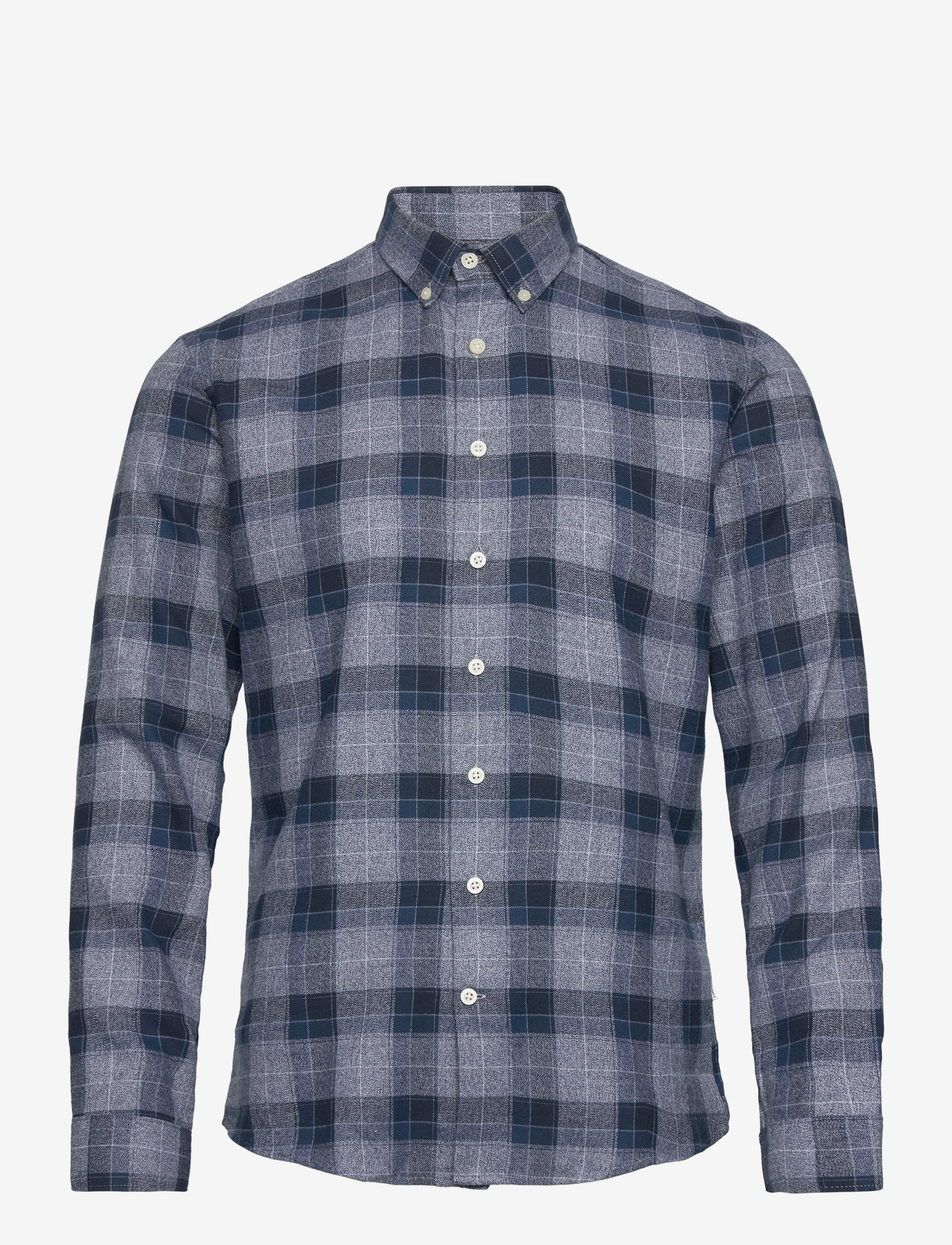 Lindbergh - Twisted yarn checked shirt L/S - dk blue - 1