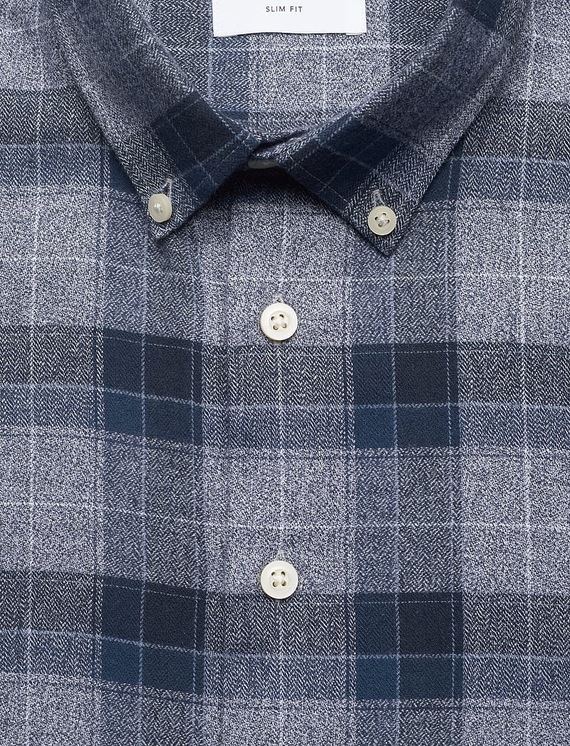 Lindbergh - Twisted yarn checked shirt L/S - ruudulised särgid - dk blue - 5