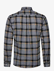 Lindbergh - Twisted yarn checked shirt L/S - checkered shirts - dk sand - 1