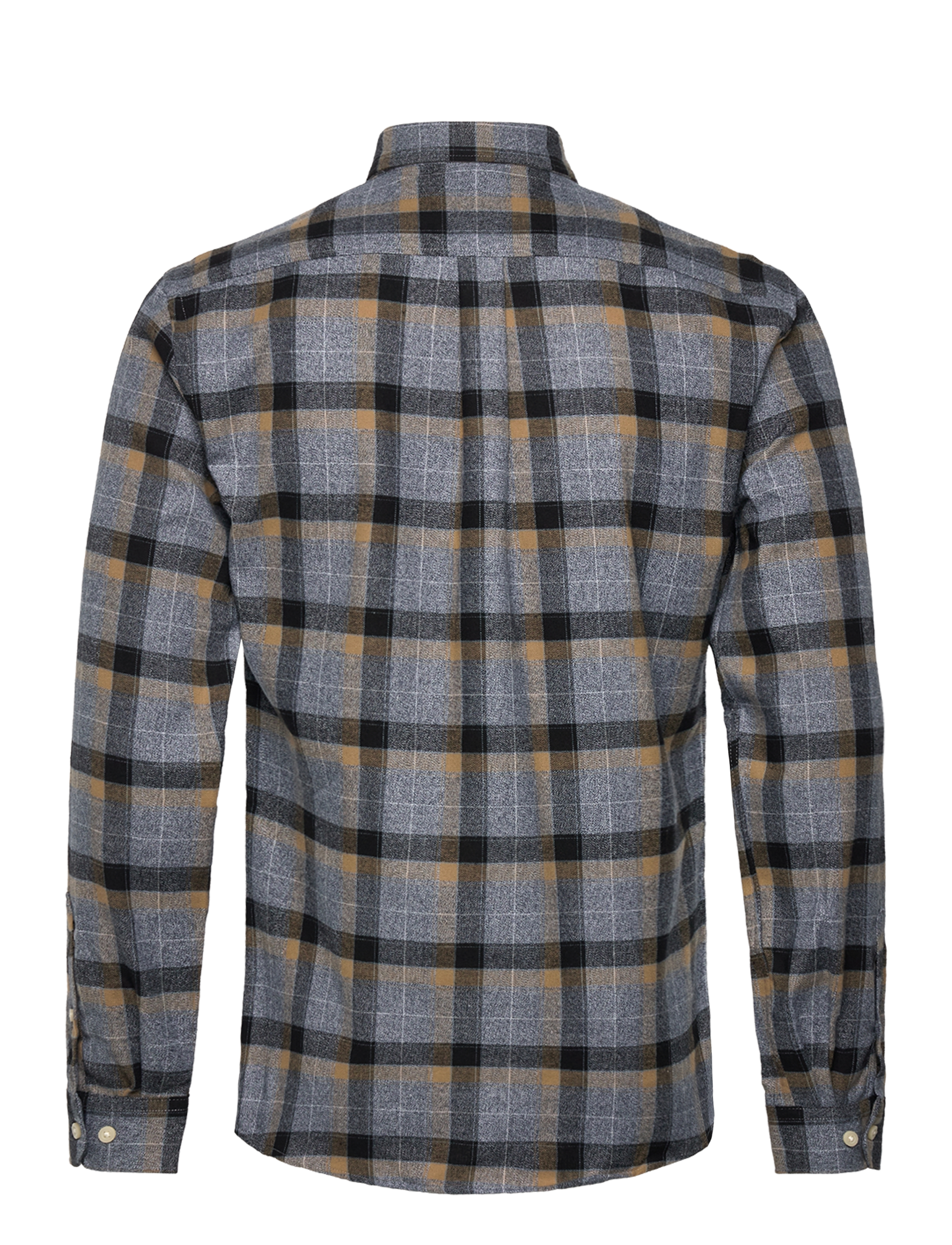 Lindbergh - Twisted yarn checked shirt L/S - dk sand - 1