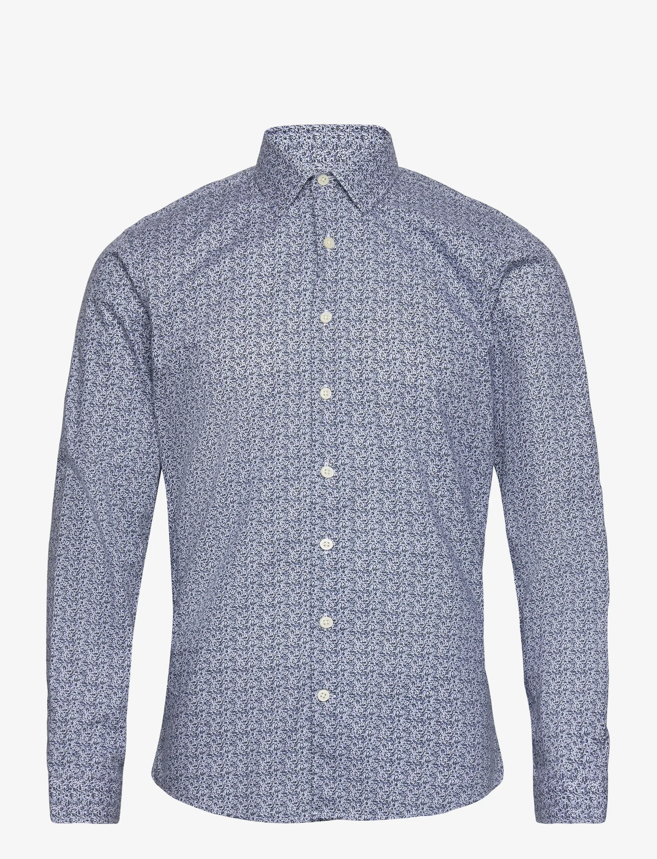 Lindbergh - AOP floral shirt L/S - business shirts - blue - 0