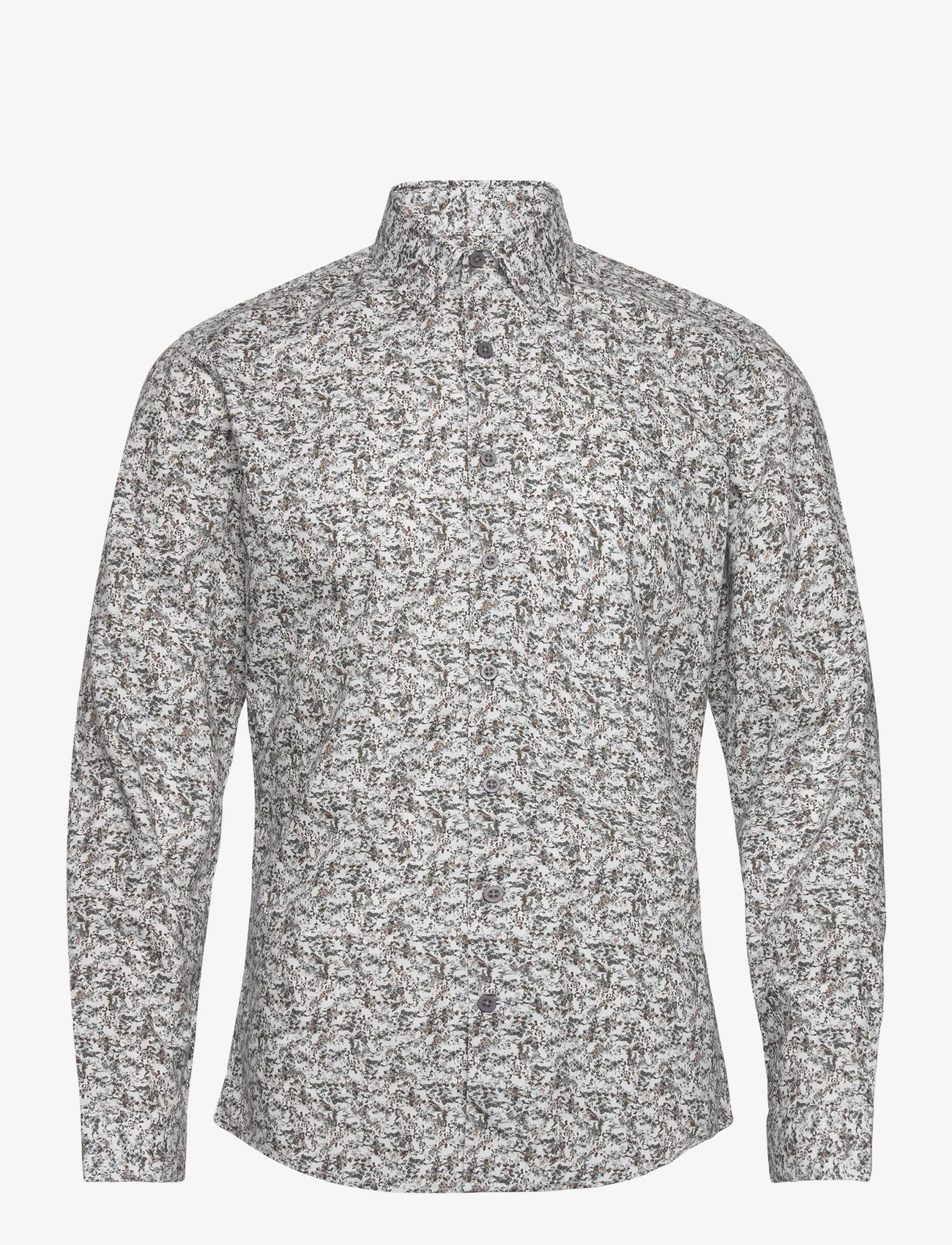 Lindbergh - AOP floral shirt L/S - business skjortor - dk sand - 0