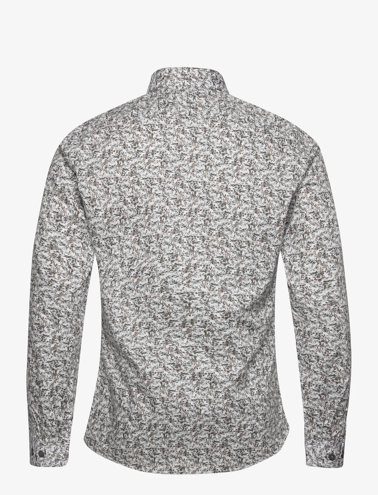 Lindbergh - AOP floral shirt L/S - business skjortor - dk sand - 1