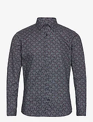 Lindbergh - AOP floral shirt L/S - business skjortor - navy - 0