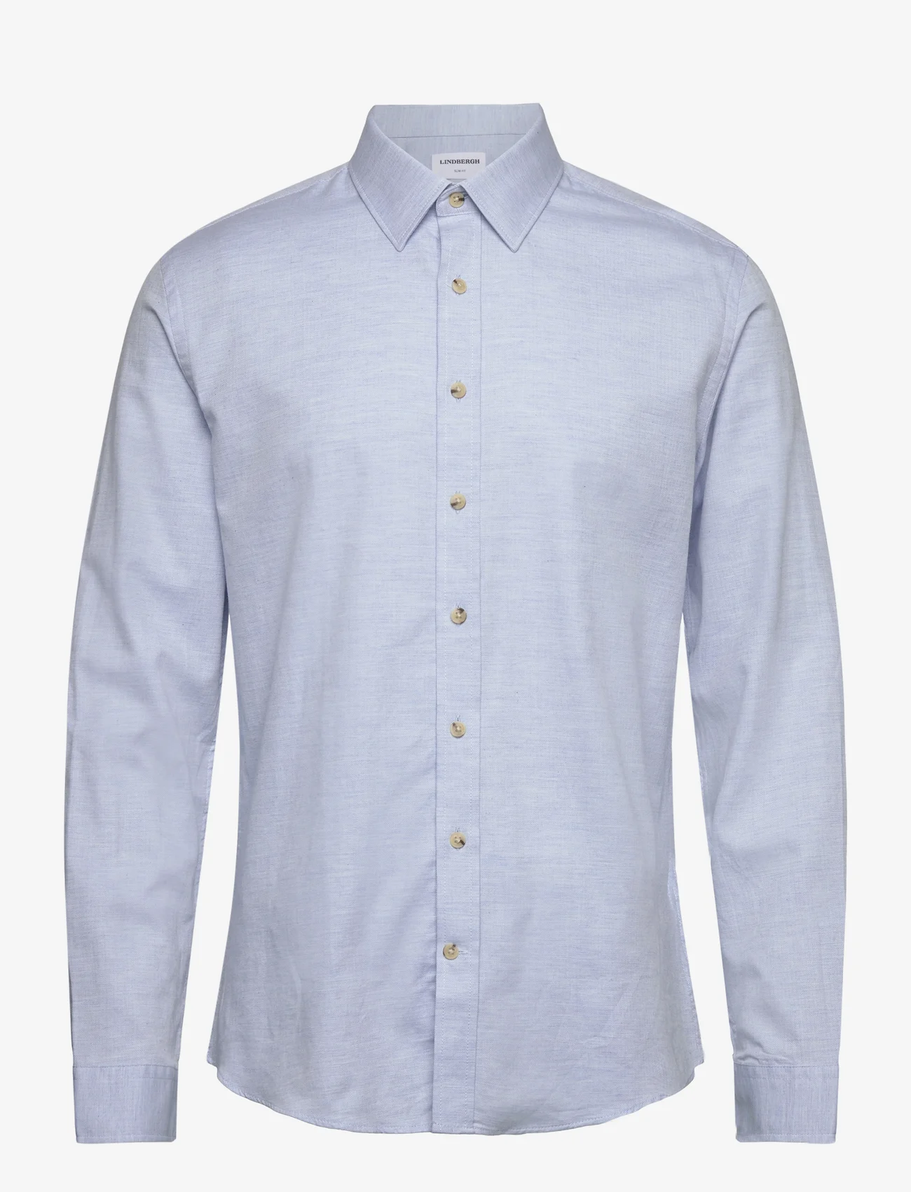 Lindbergh - Mélange Herringbone shirt L/S - basic skjorter - lt blue mel - 0