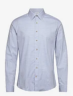 Mélange Herringbone shirt L/S - LT BLUE MEL